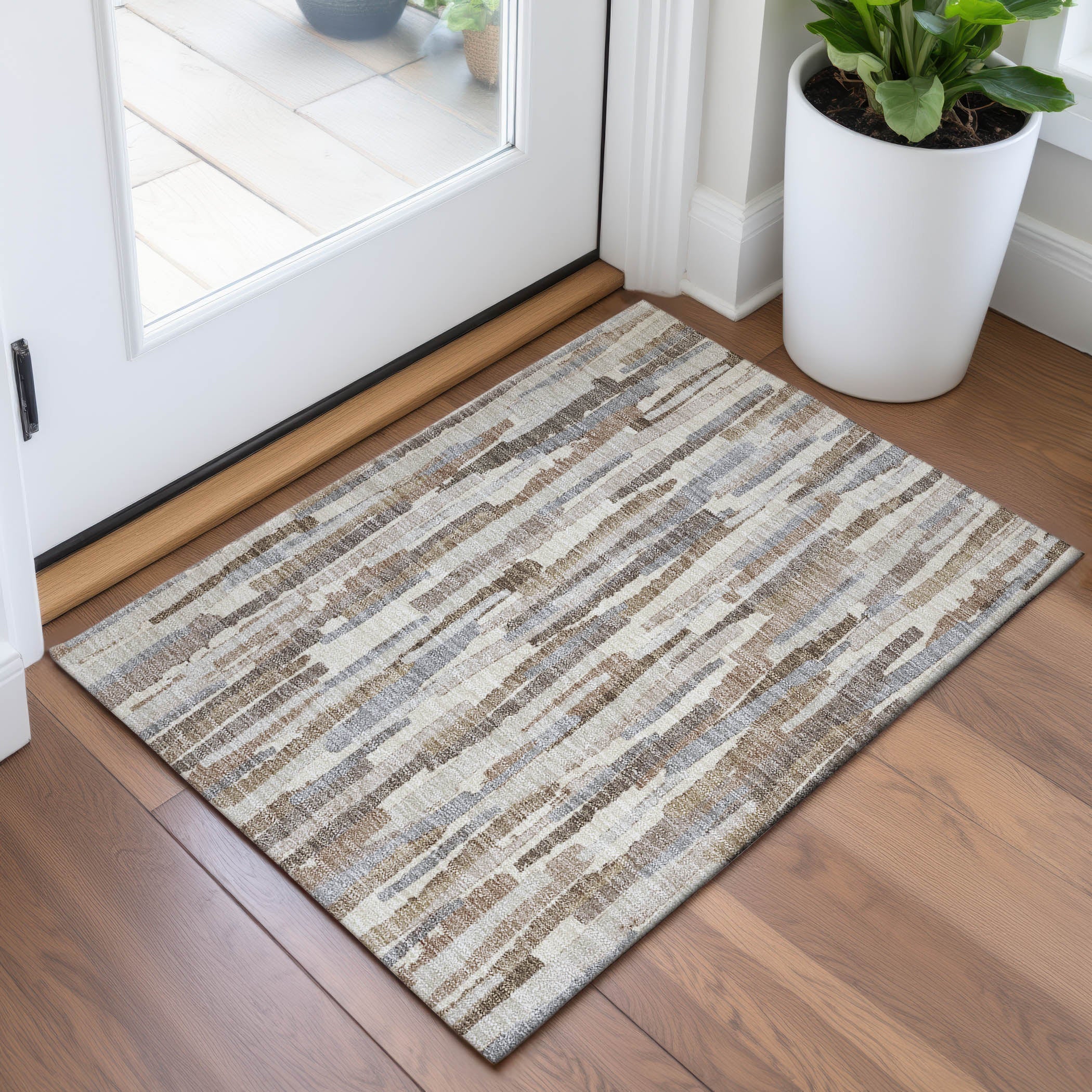 Lucerne Machine Washable Transitional Ivory Rug 1'8" x 2'6" #shape_Rectangle
