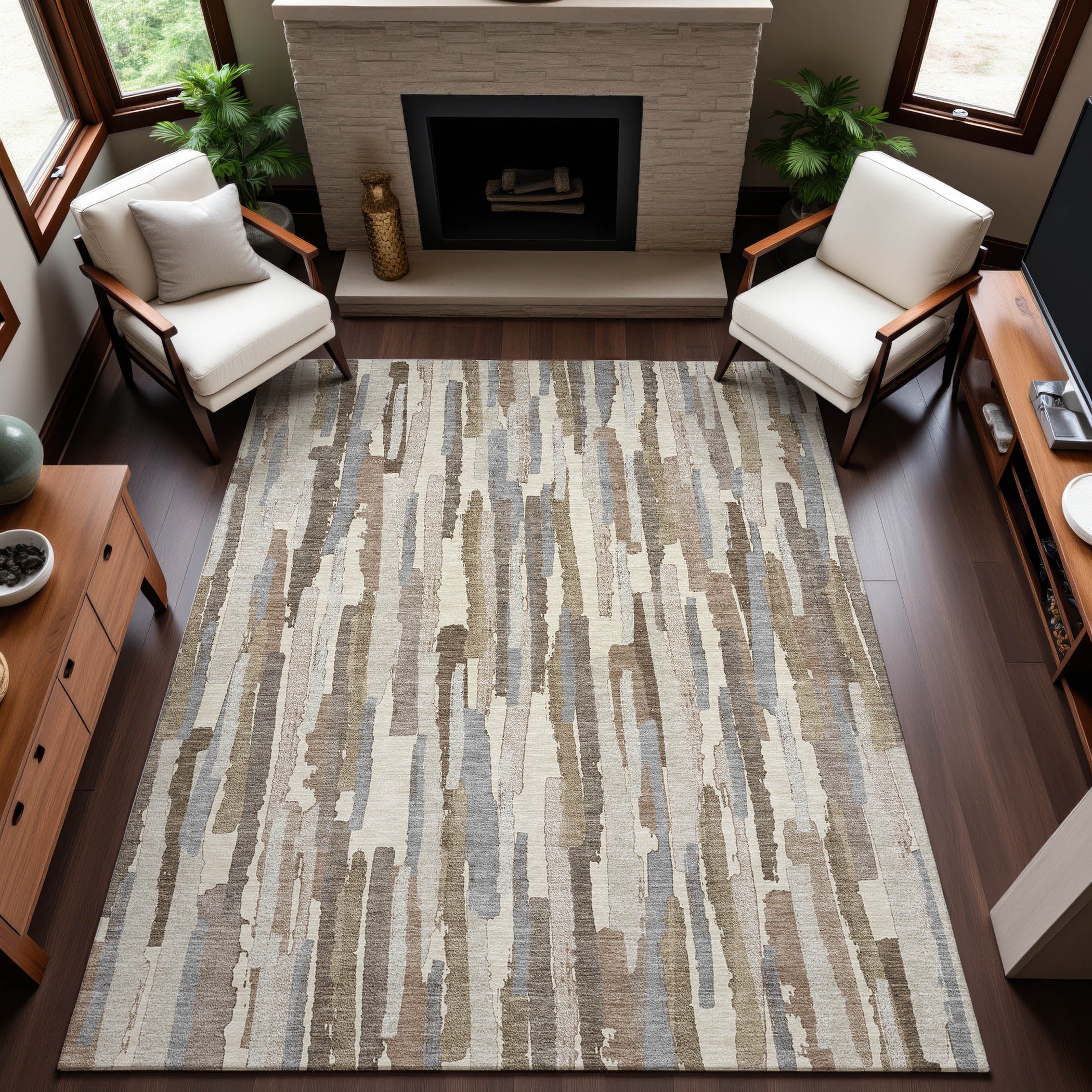 Lucerne Machine Washable Transitional Ivory Rug 2'6" x 3'10" #shape_Rectangle