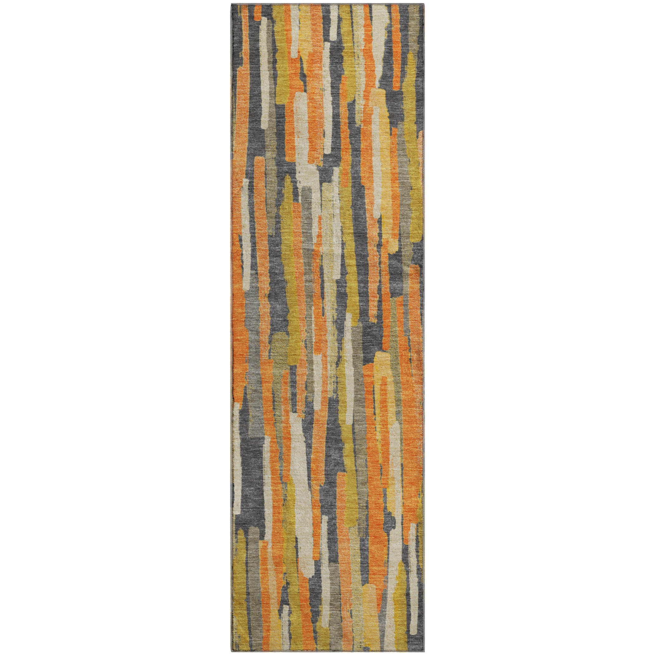 Lucerne Machine Washable Transitional Orange Rug 2'3" x 7'6" #shape_Runner