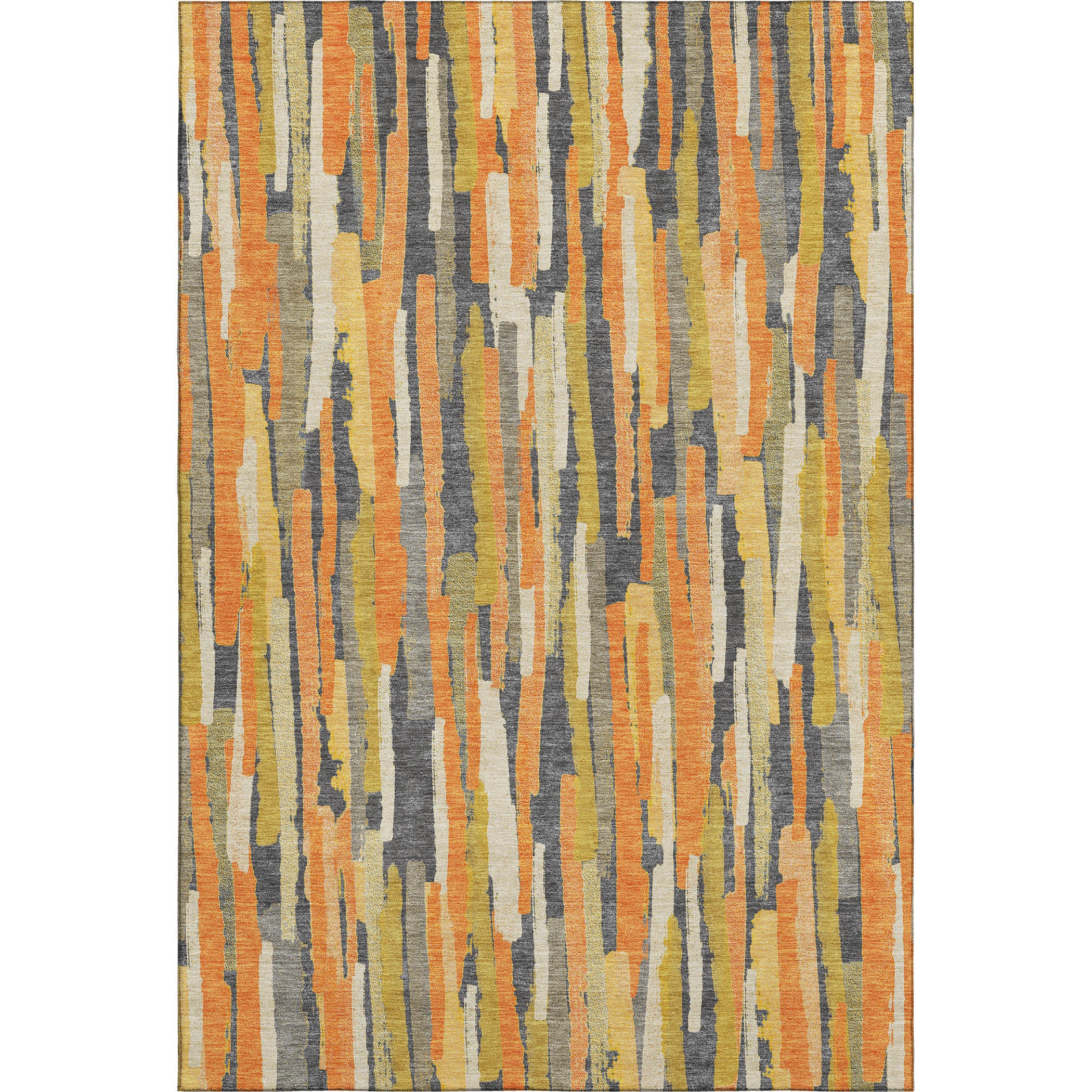 Lucerne Machine Washable Transitional Orange Rug 2'6" x 3'10" #shape_Rectangle