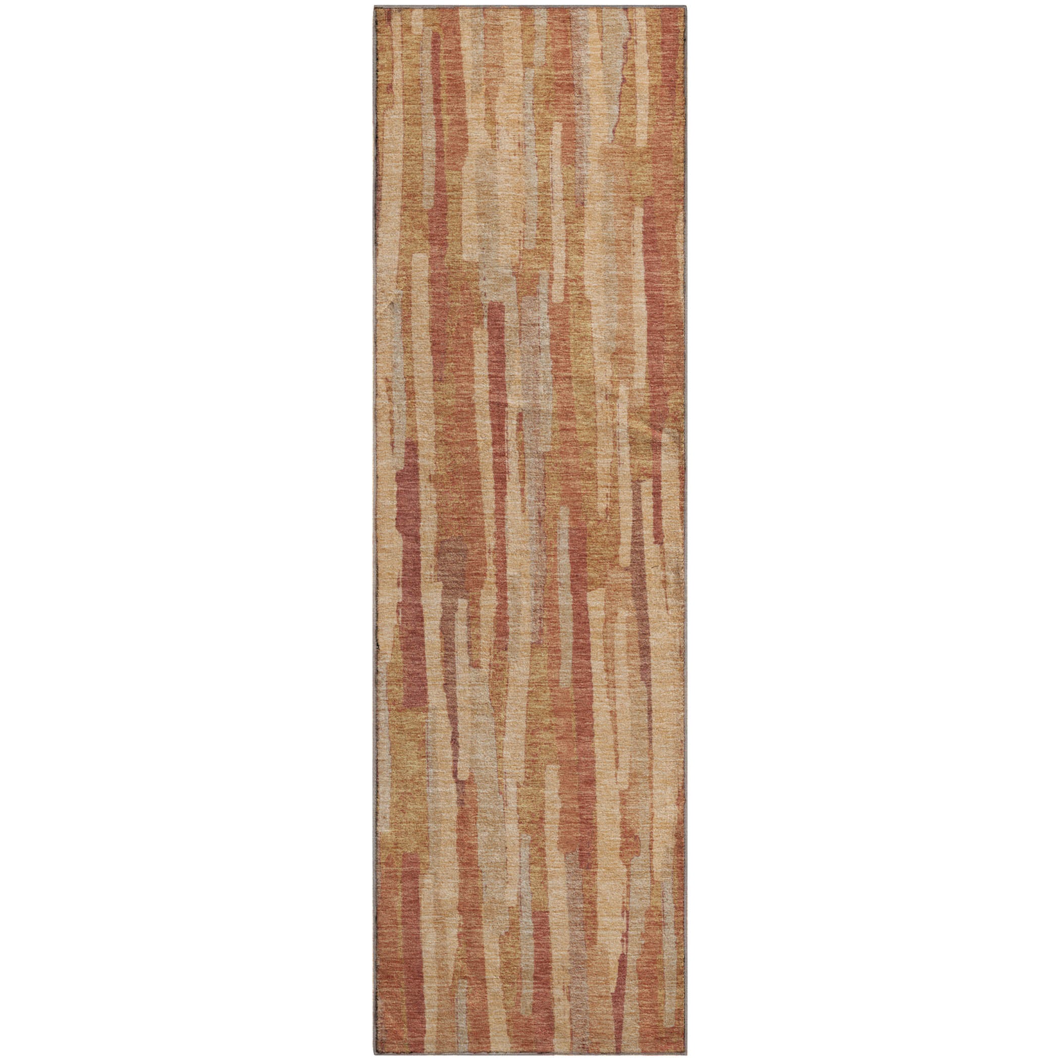 Lucerne Machine Washable Transitional Salmon Orange Rug 2'3" x 7'6" #shape_Runner