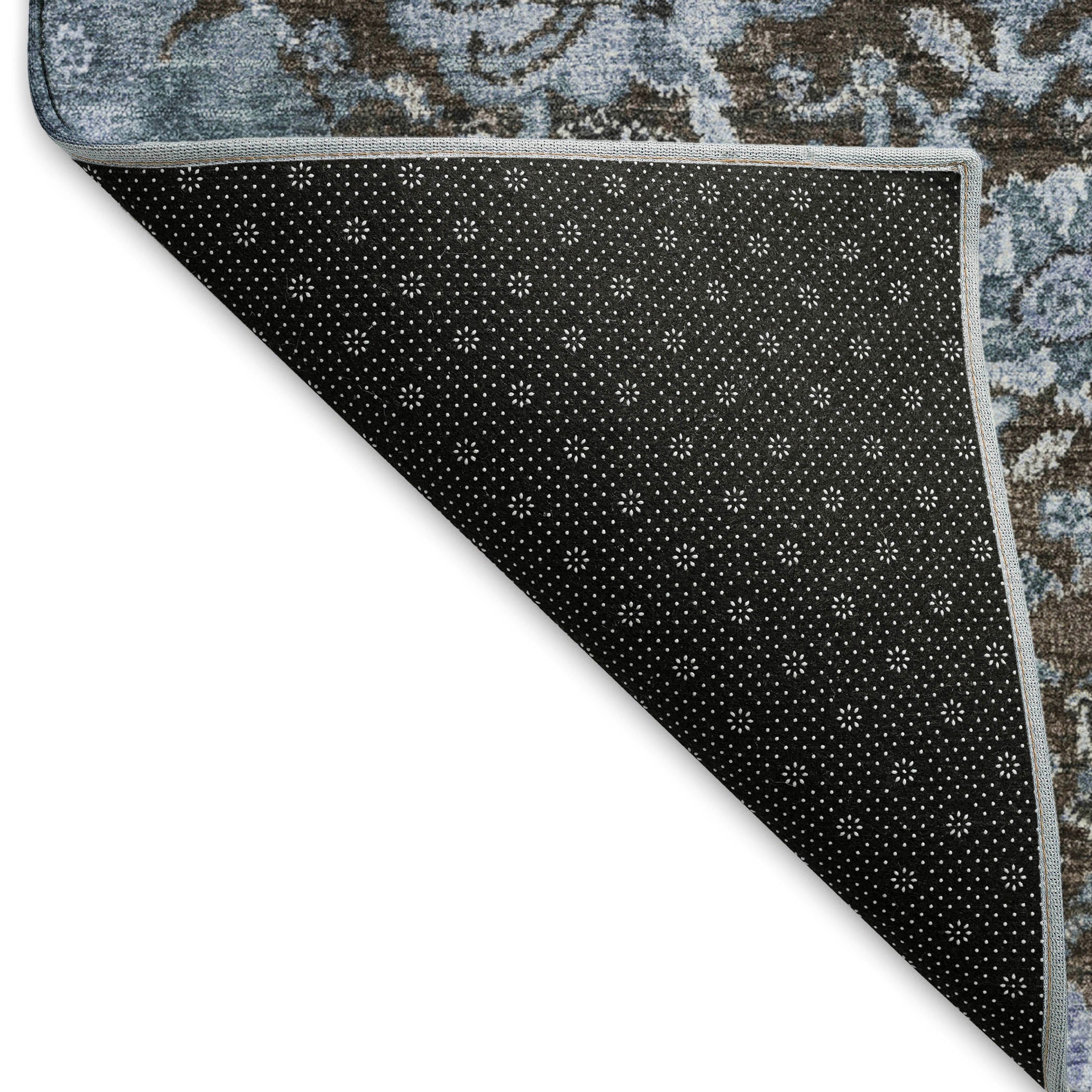 Reykjavik Machine Washable Transitional Denim Blue Rug 1'8" x 2'6" #shape_Rectangle