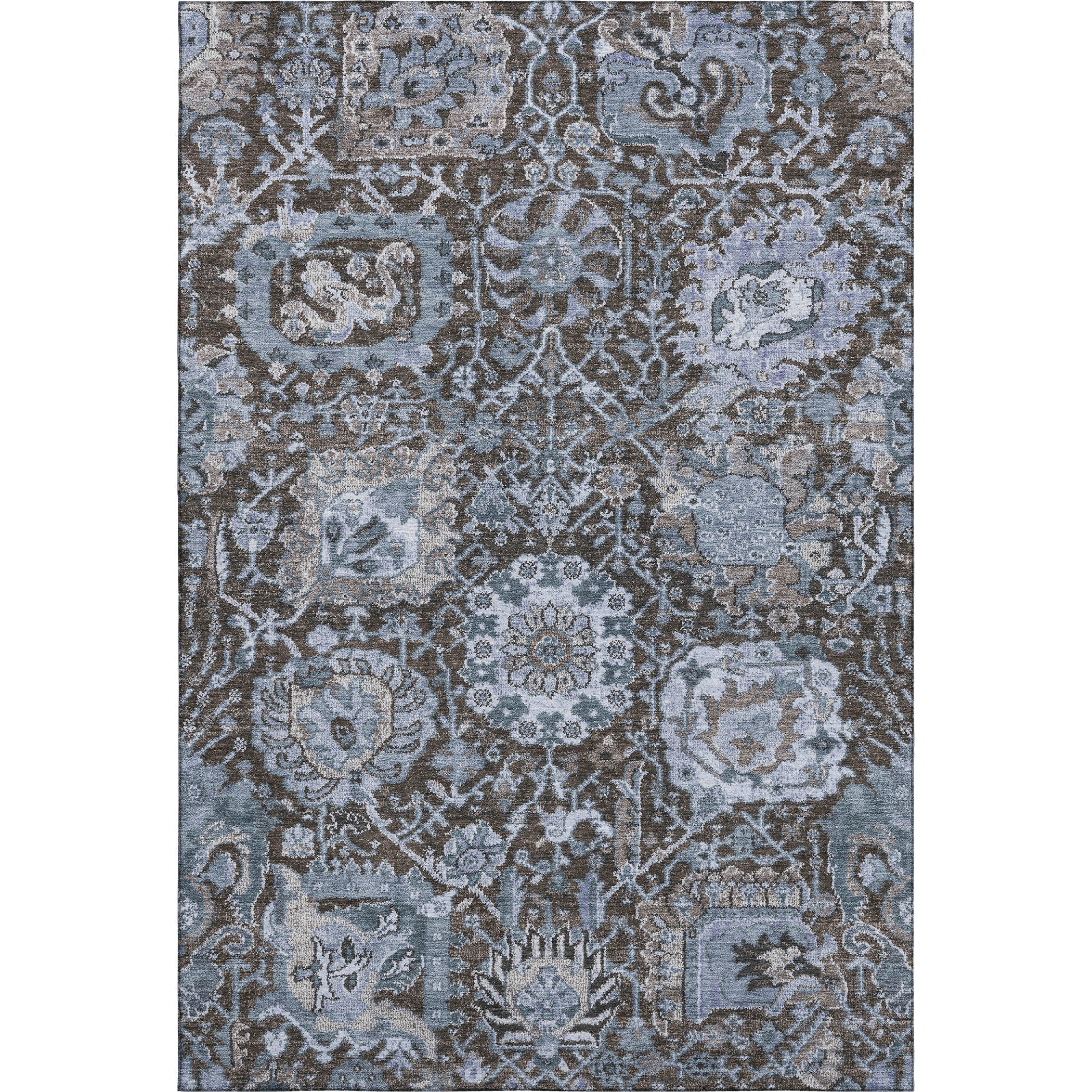 Reykjavik Machine Washable Transitional Denim Blue Rug 2'6" x 3'10" #shape_Rectangle