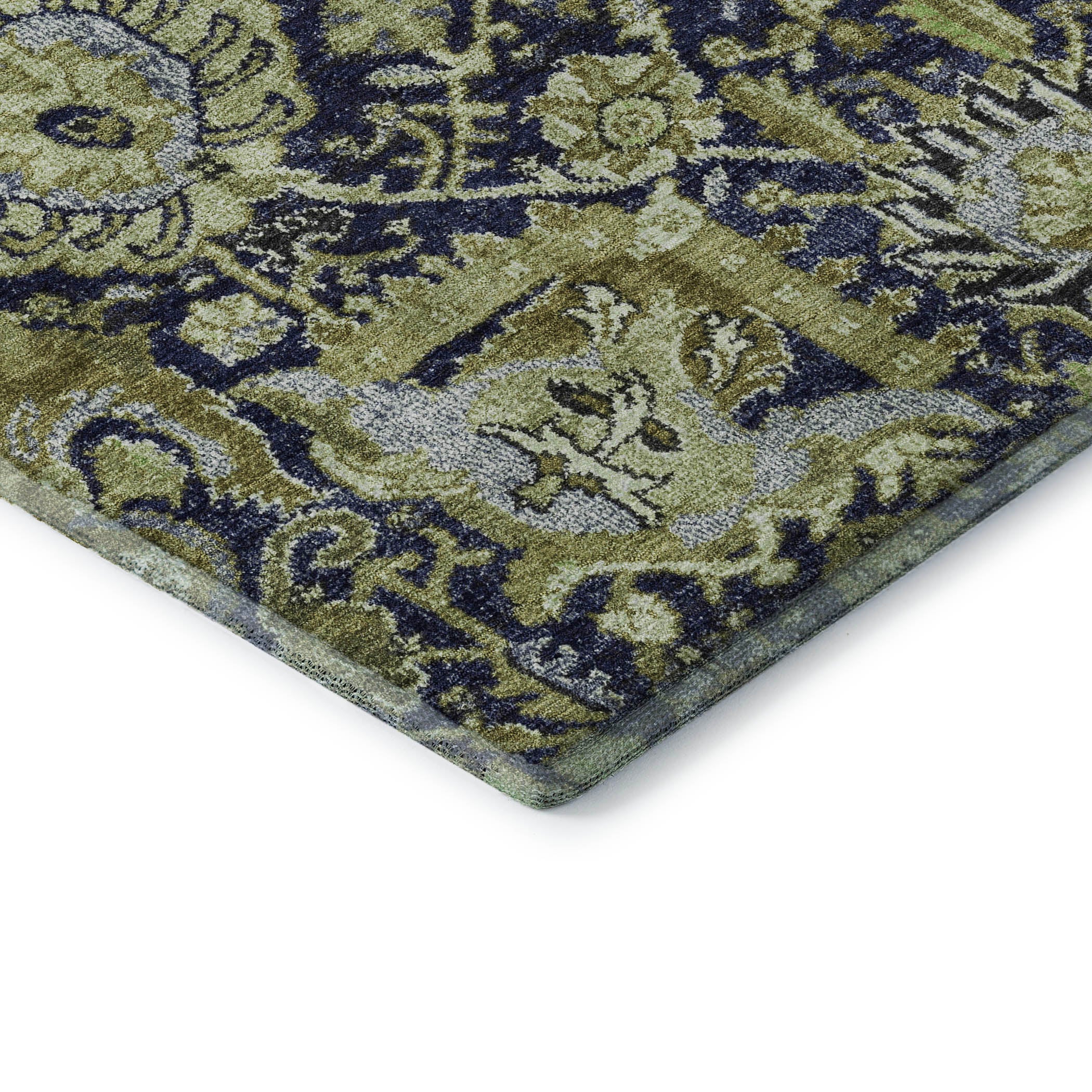 Reykjavik Machine Washable Transitional Fern Green Rug 1'8" x 2'6" #shape_Rectangle