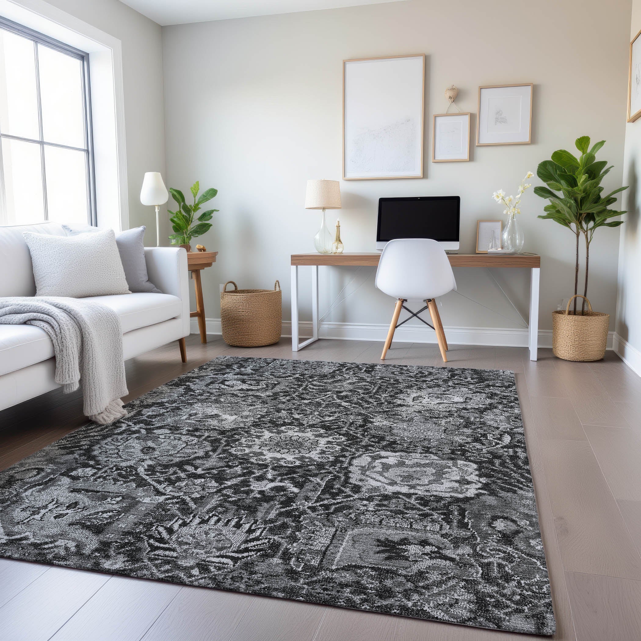 Reykjavik Machine Washable Transitional Gray Rug 2'6" x 3'10" #shape_Rectangle