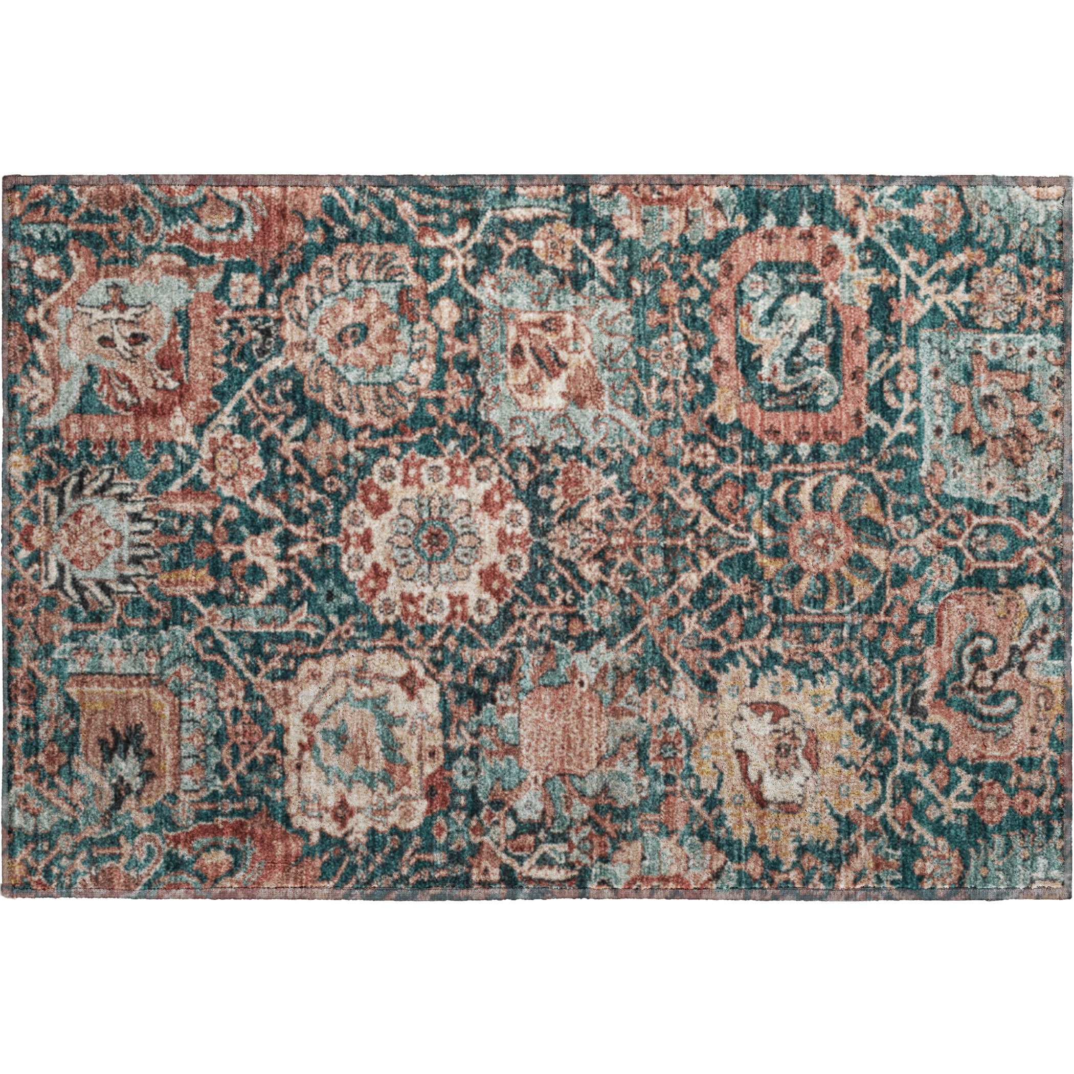 Reykjavik Machine Washable Transitional Salmon Orange Rug 1'8" x 2'6" #shape_Rectangle