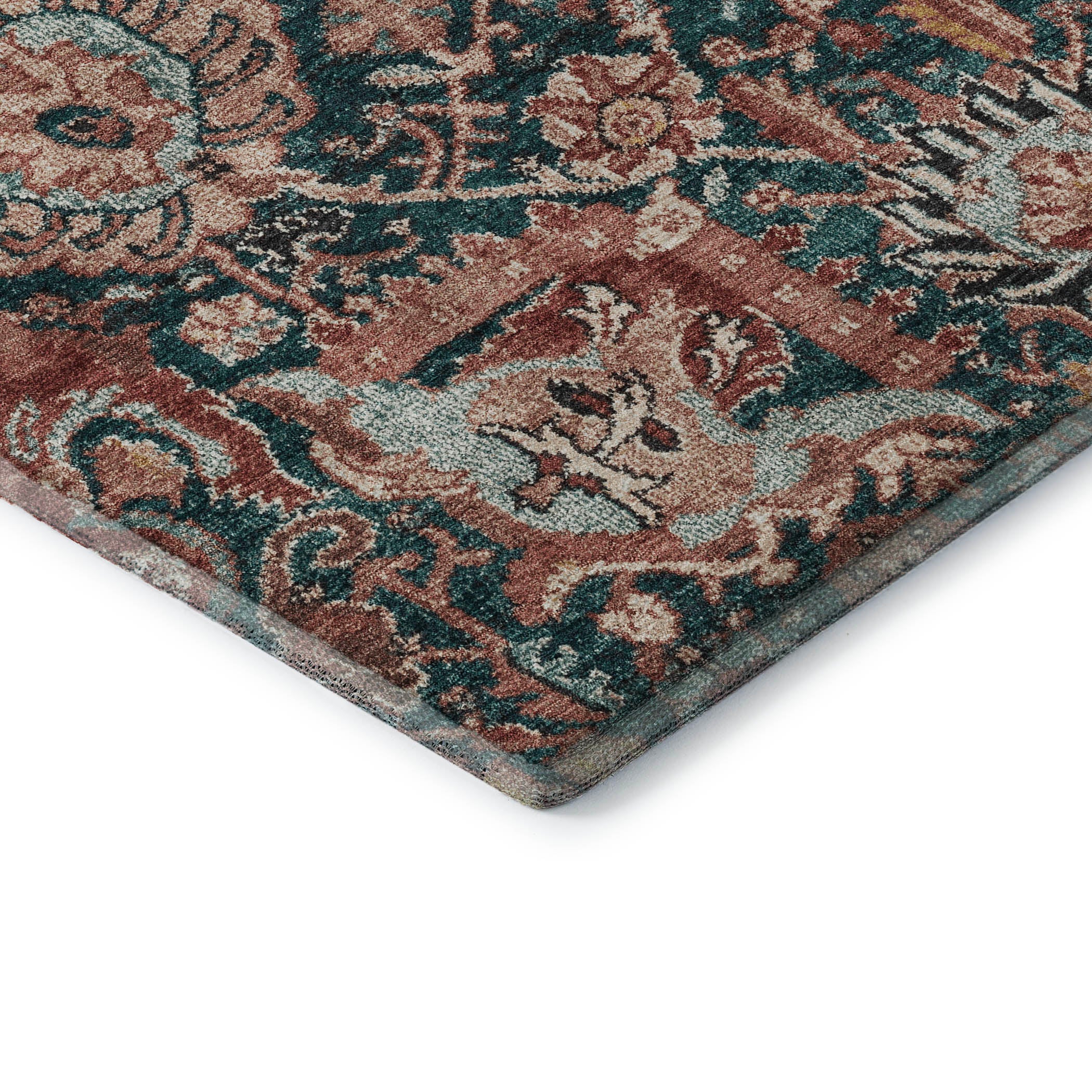 Reykjavik Machine Washable Transitional Salmon Orange Rug 1'8" x 2'6" #shape_Rectangle
