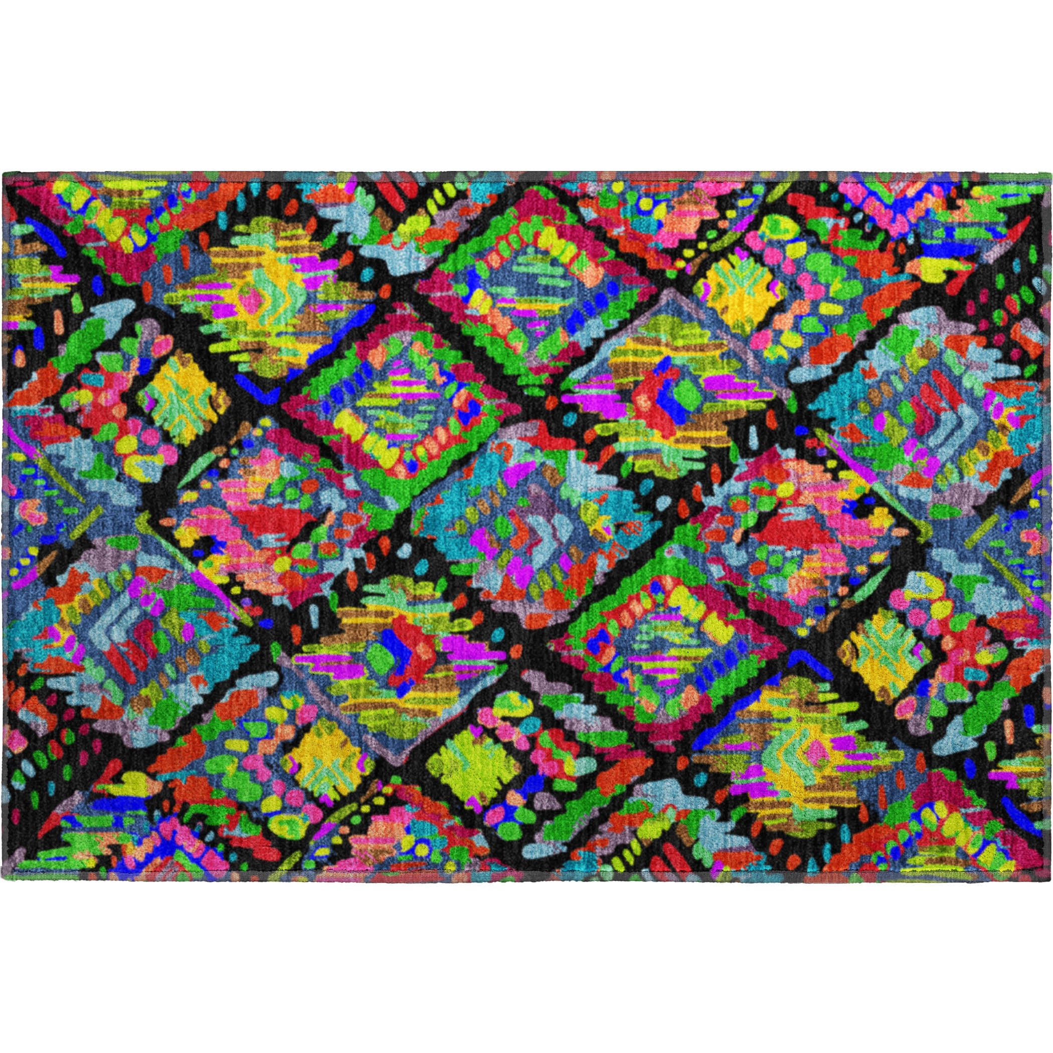 Florence Machine Washable Transitional Black Rug 1'8" x 2'6" #shape_Rectangle