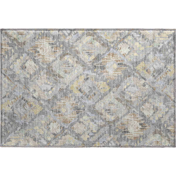 Florence Machine Washable Transitional Gray Rug 1'8" x 2'6"