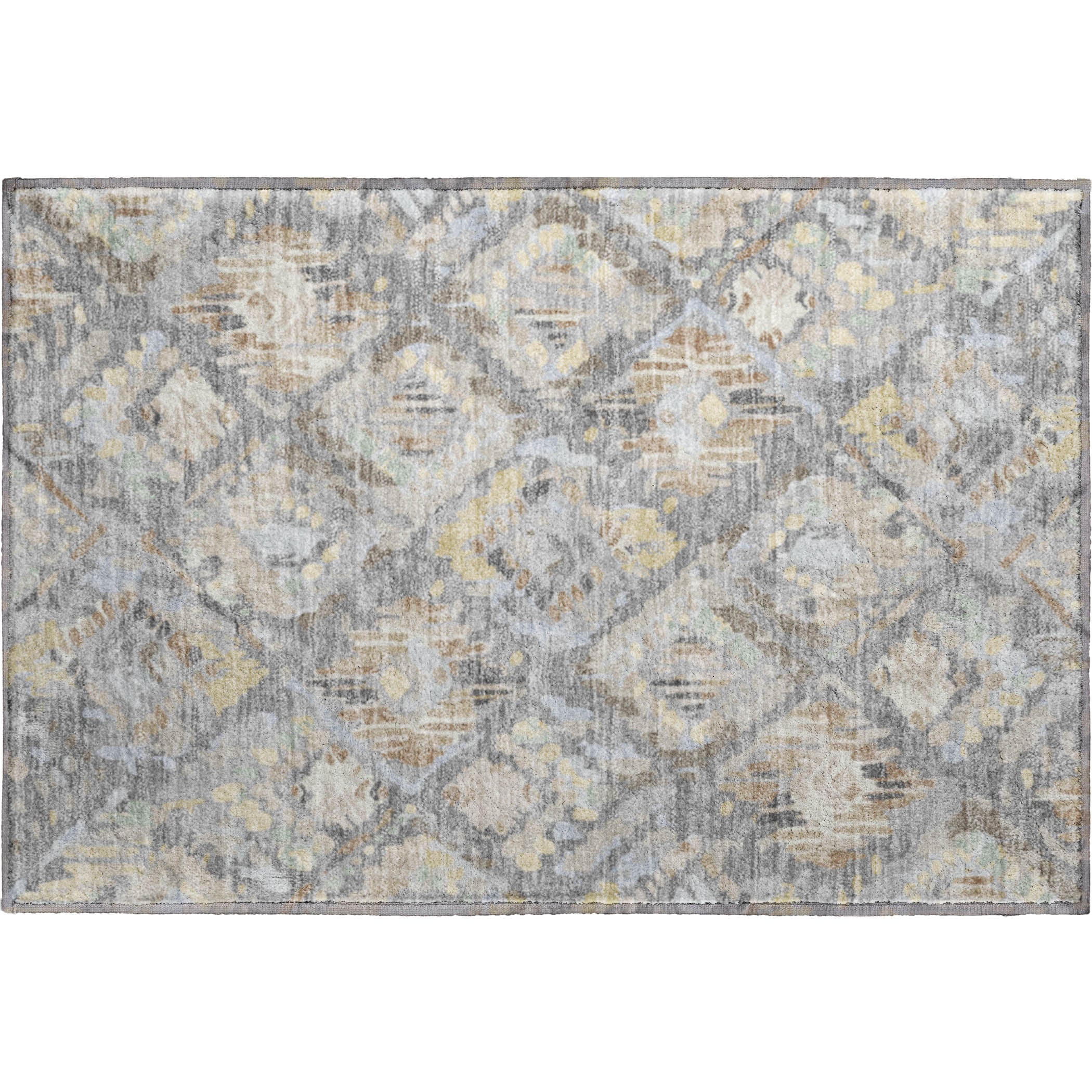 Florence Machine Washable Transitional Gray Rug 1'8" x 2'6" #shape_Rectangle