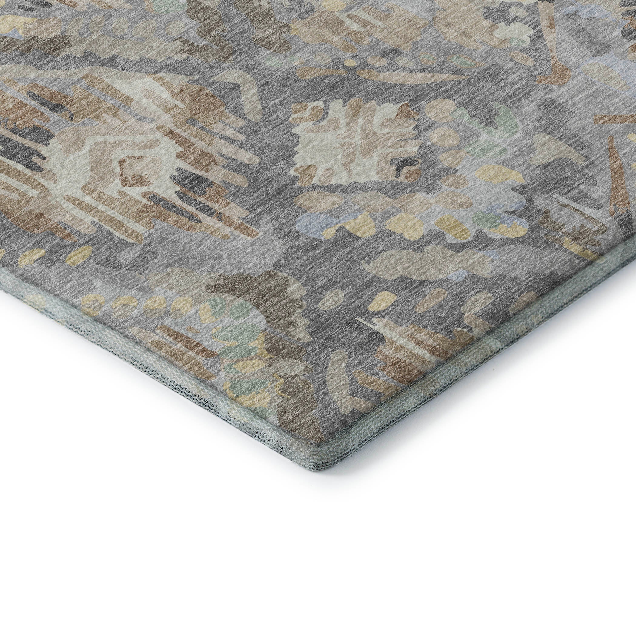 Florence Machine Washable Transitional Gray Rug 1'8" x 2'6" #shape_Rectangle