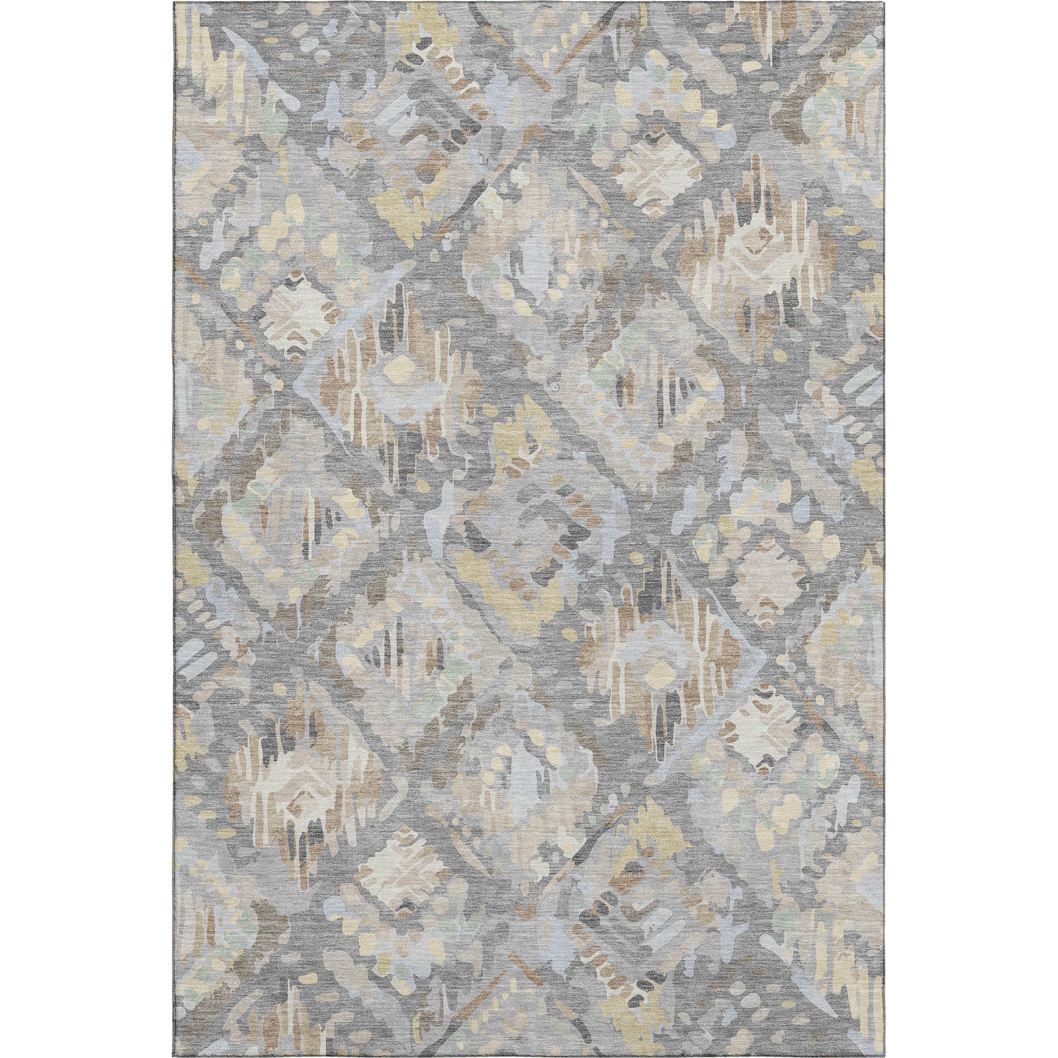 Florence Machine Washable Transitional Gray Rug 2'6" x 3'10" #shape_Rectangle
