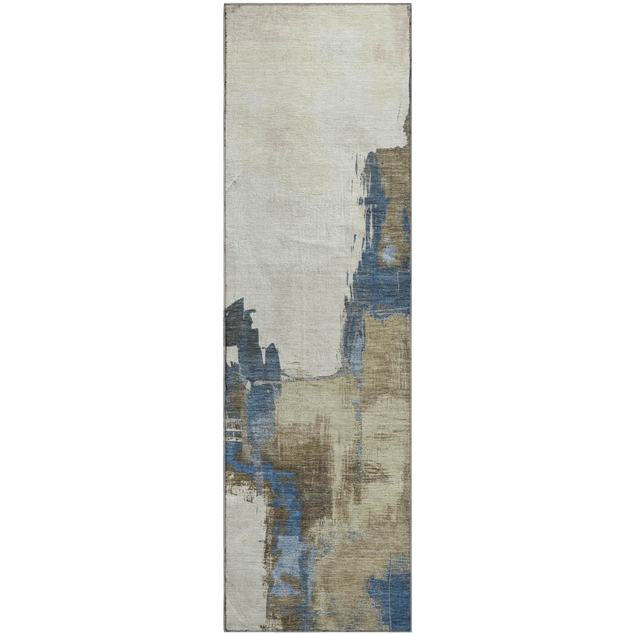 Lucerne Machine Washable Transitional Beige Brown Rug 2'3" x 7'6" #shape_Runner