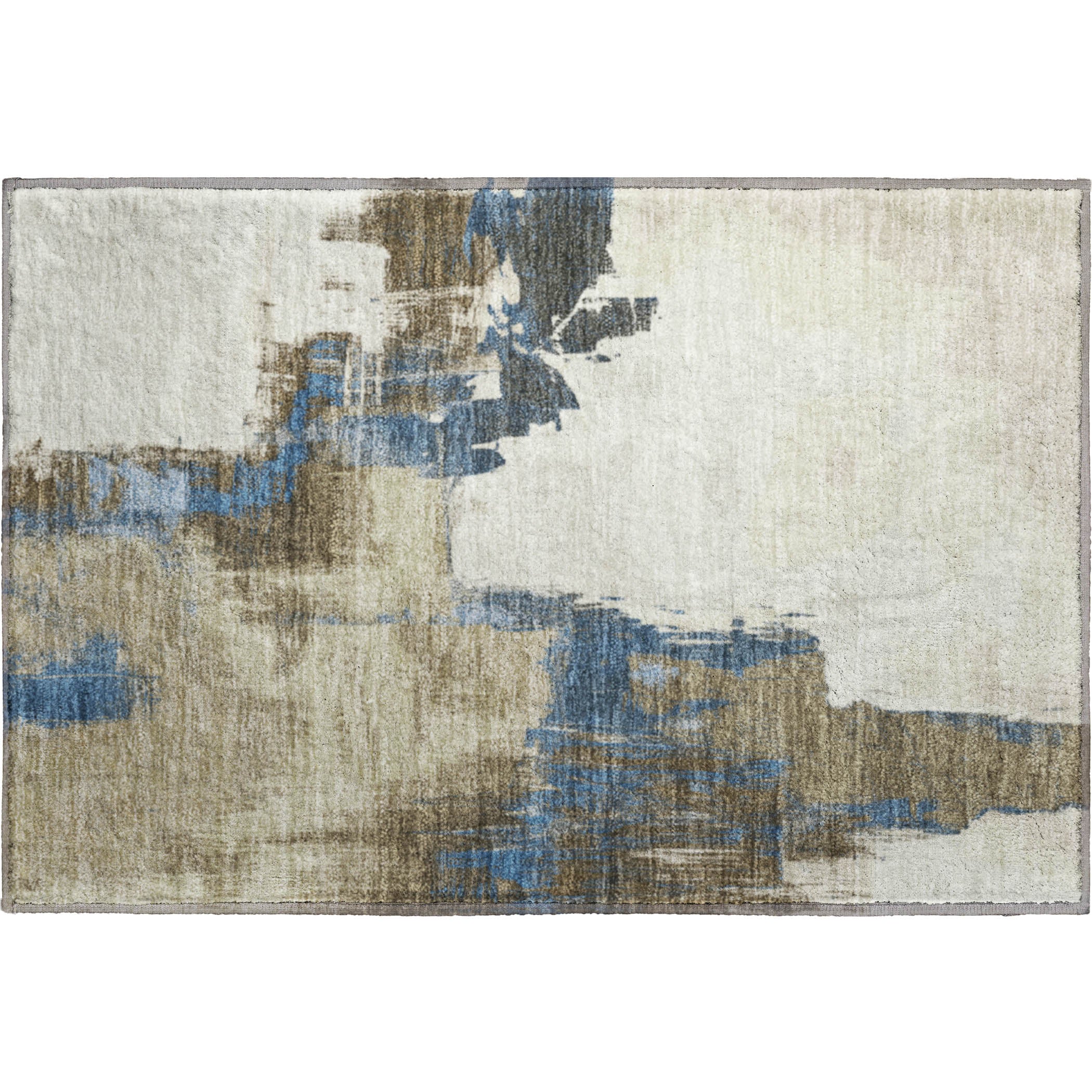 Lucerne Machine Washable Transitional Beige Brown Rug 1'8" x 2'6" #shape_Rectangle