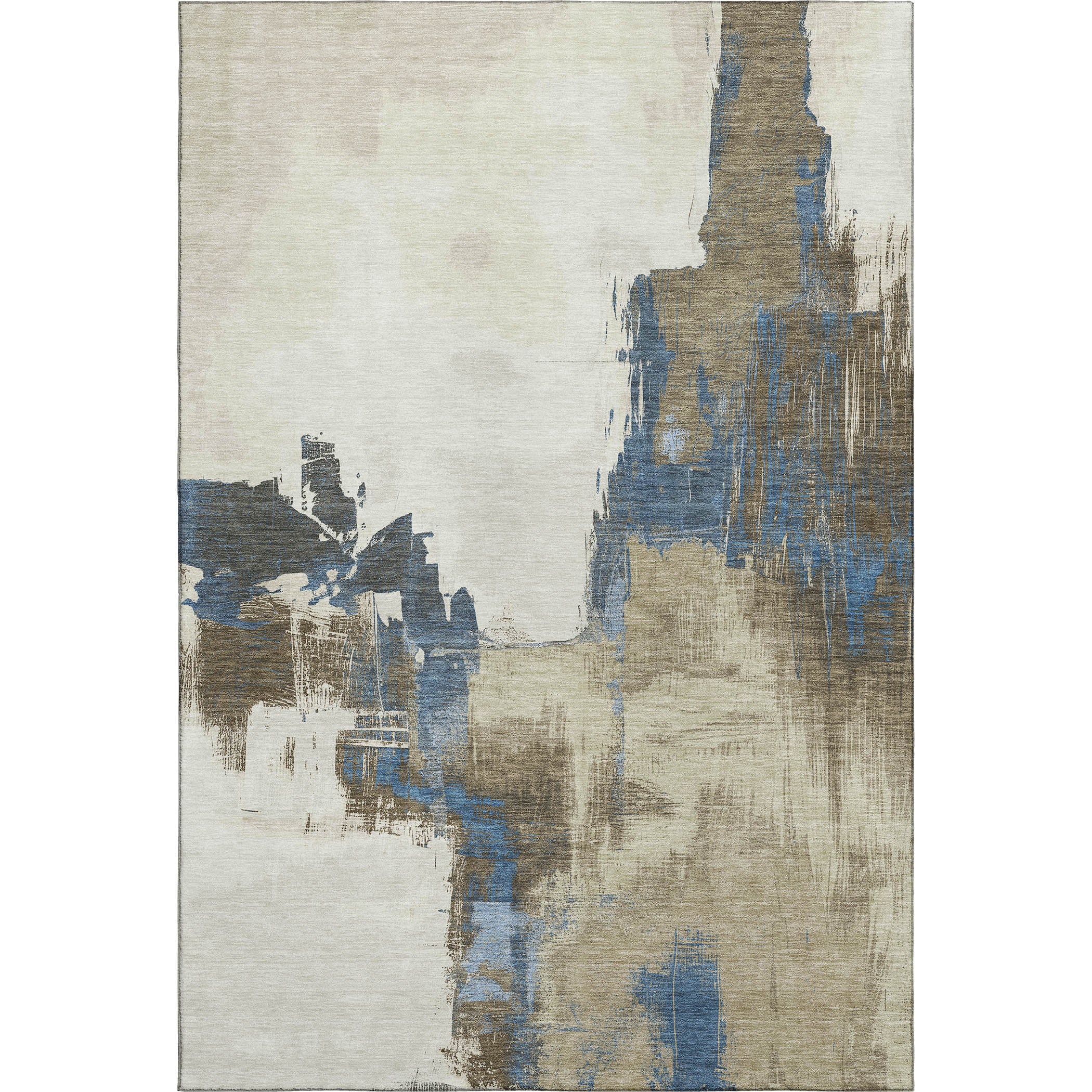 Lucerne Machine Washable Transitional Beige Brown Rug 2'6" x 3'10" #shape_Rectangle