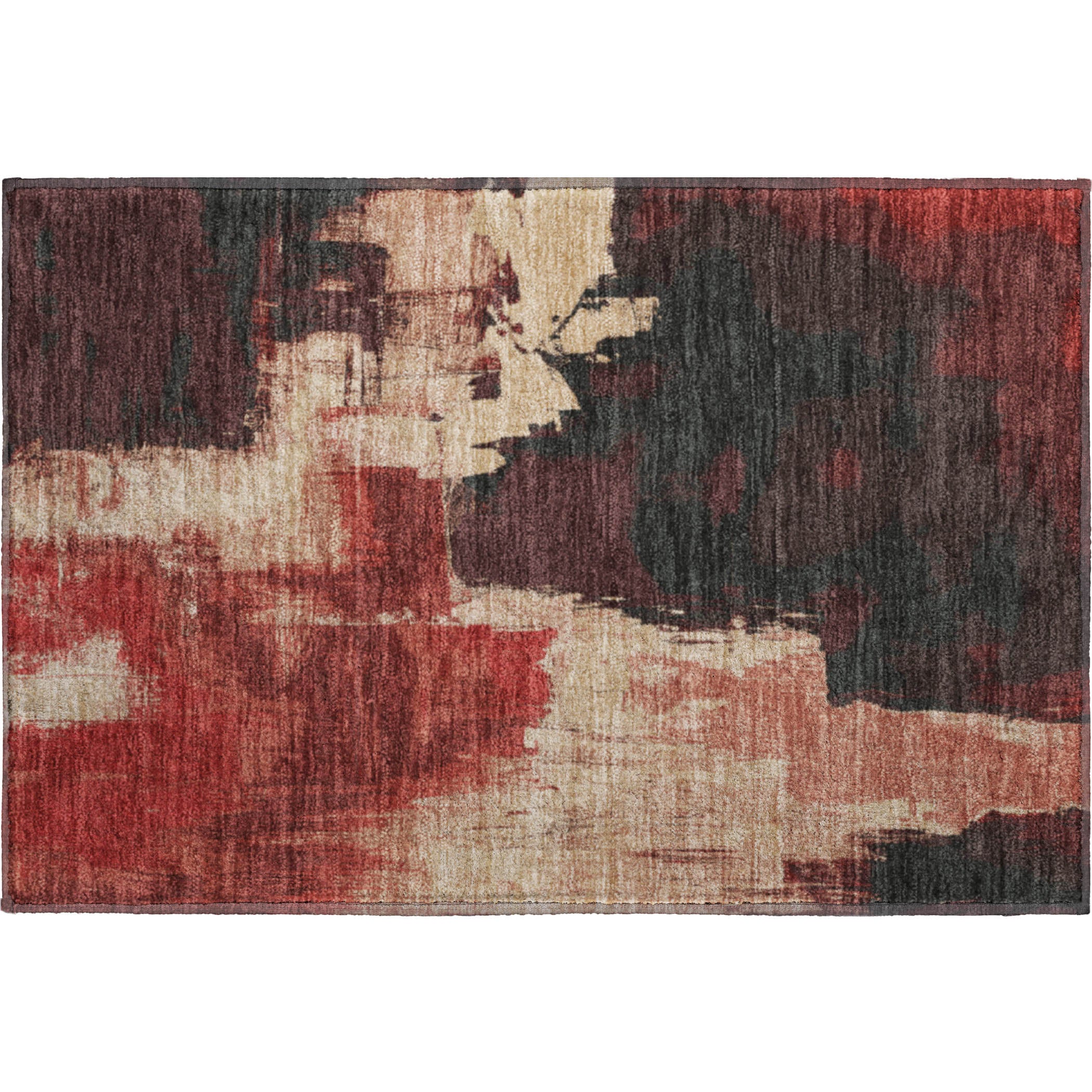 Lucerne Machine Washable Transitional Brick Red Rug 1'8" x 2'6" #shape_Rectangle