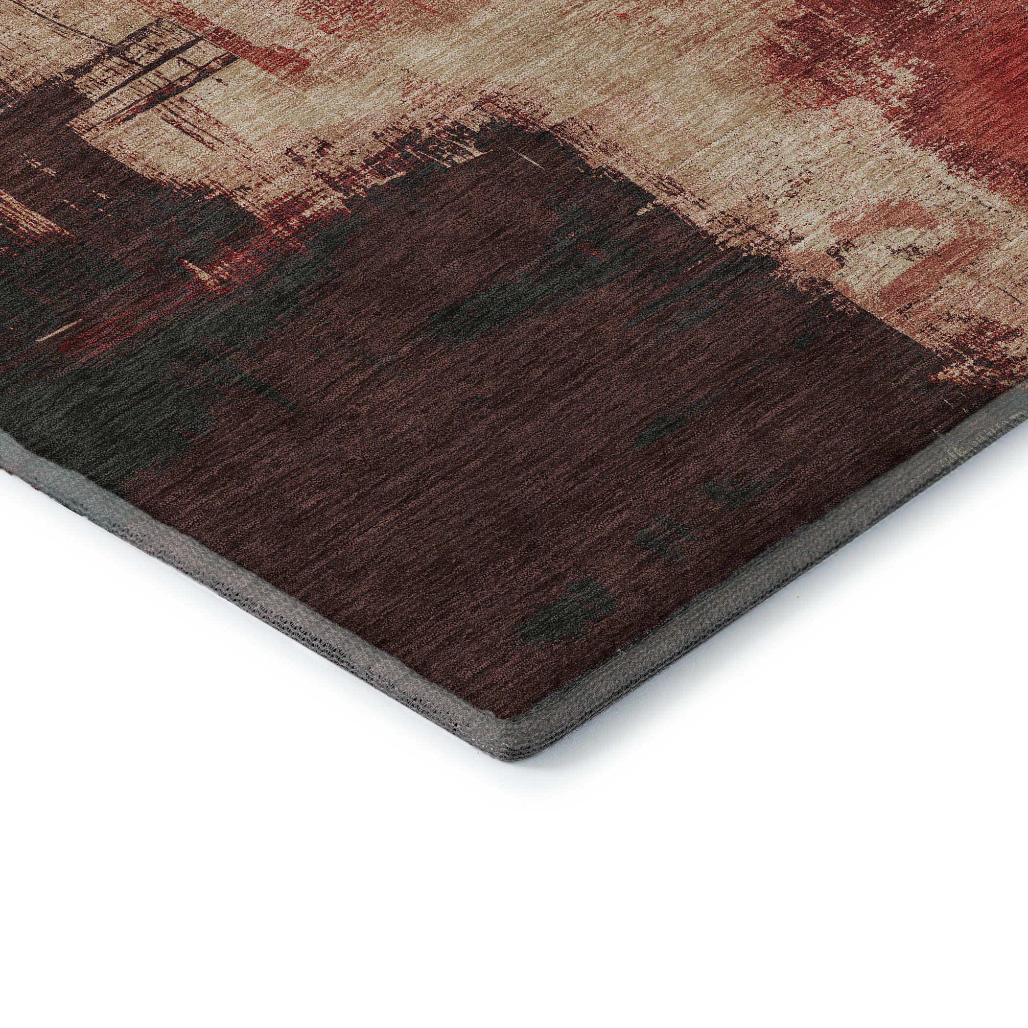 Lucerne Machine Washable Transitional Brick Red Rug 1'8" x 2'6" #shape_Rectangle