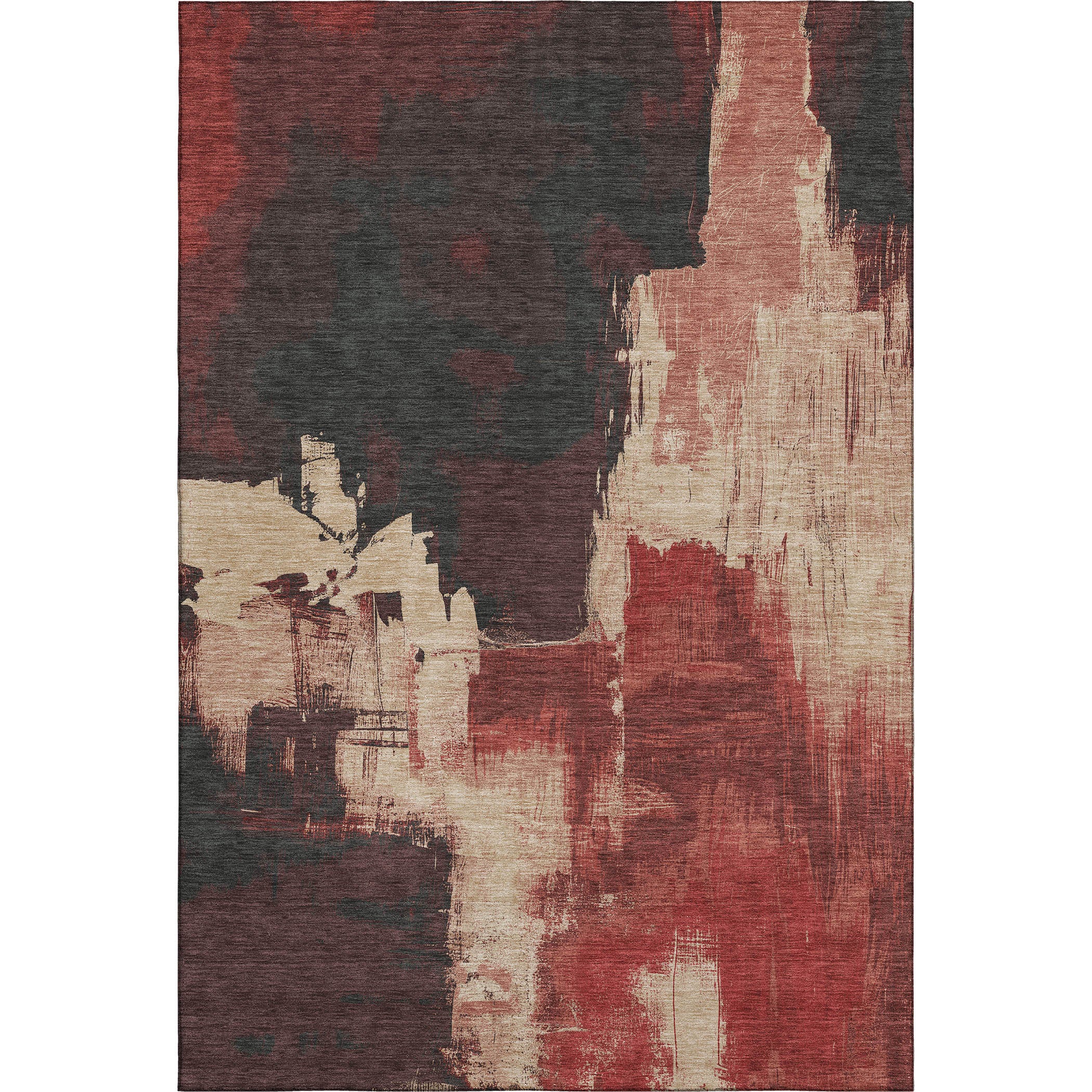 Lucerne Machine Washable Transitional Brick Red Rug 2'6" x 3'10" #shape_Rectangle