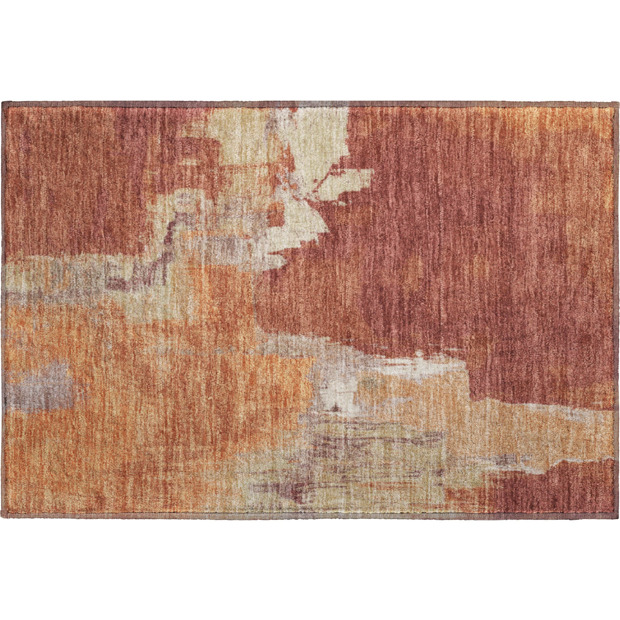 Lucerne Machine Washable Transitional Paprika Orange Rug 1'8" x 2'6" #shape_Rectangle