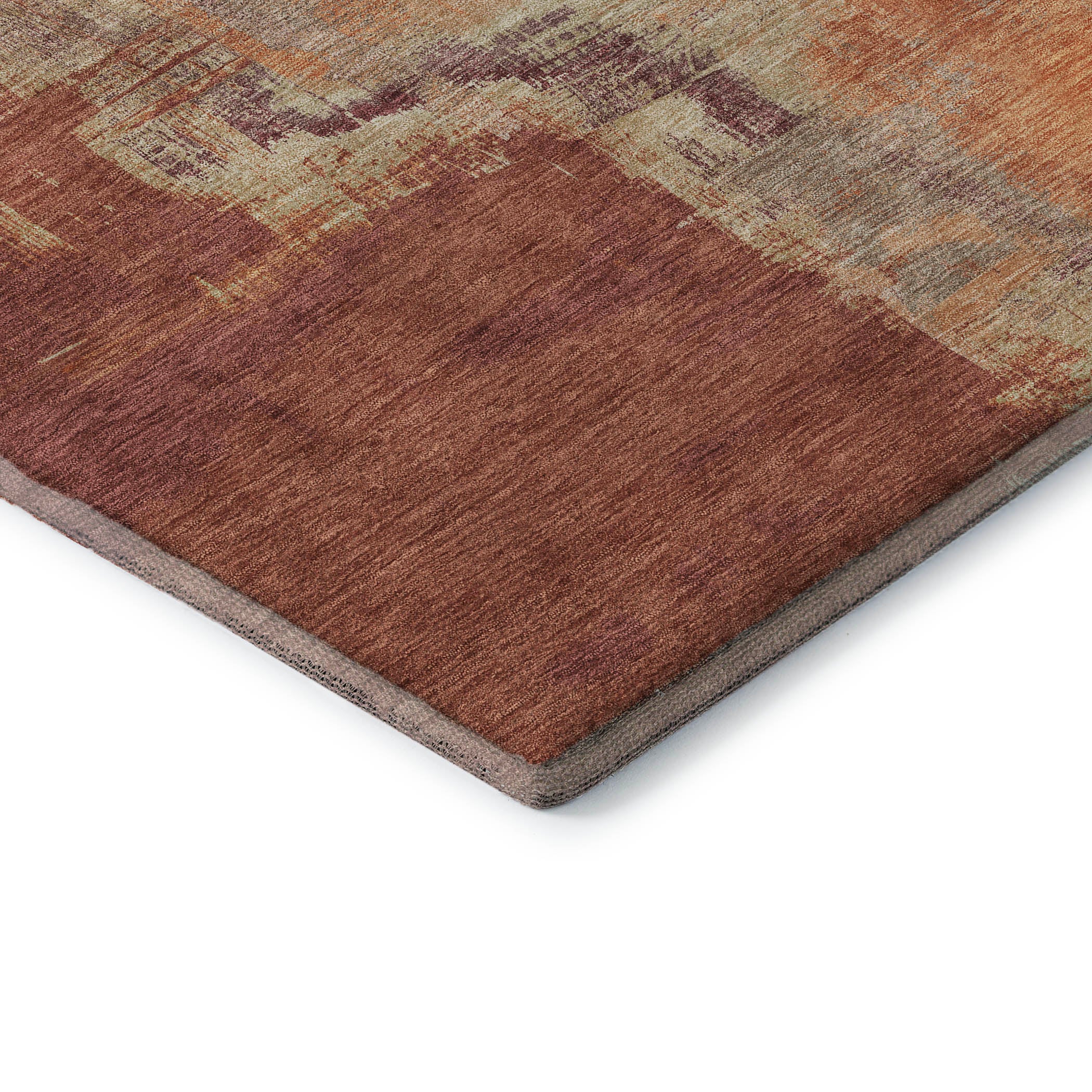 Lucerne Machine Washable Transitional Paprika Orange Rug 1'8" x 2'6" #shape_Rectangle