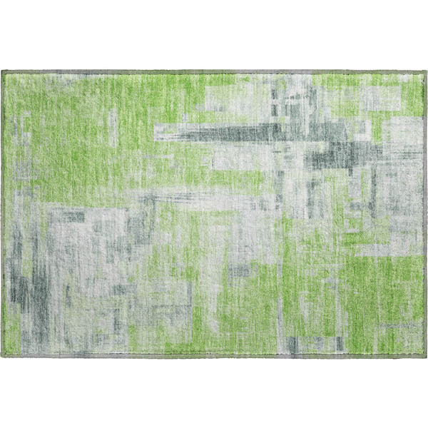 Vienna Machine Washable Transitional Aloe Green Rug 1'8" x 2'6"