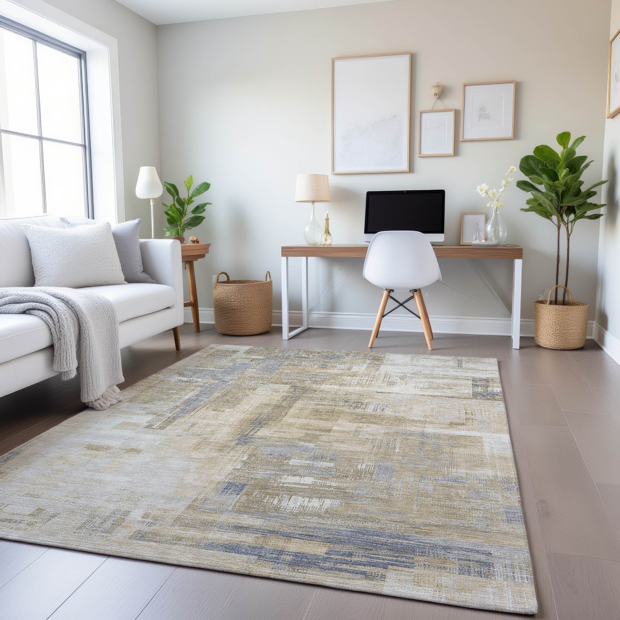 Vienna Machine Washable Transitional Ivory Rug 2'6" x 3'10" #shape_Rectangle