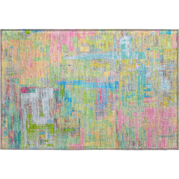 Vienna Machine Washable Transitional Pink Rug 1'8" x 2'6"