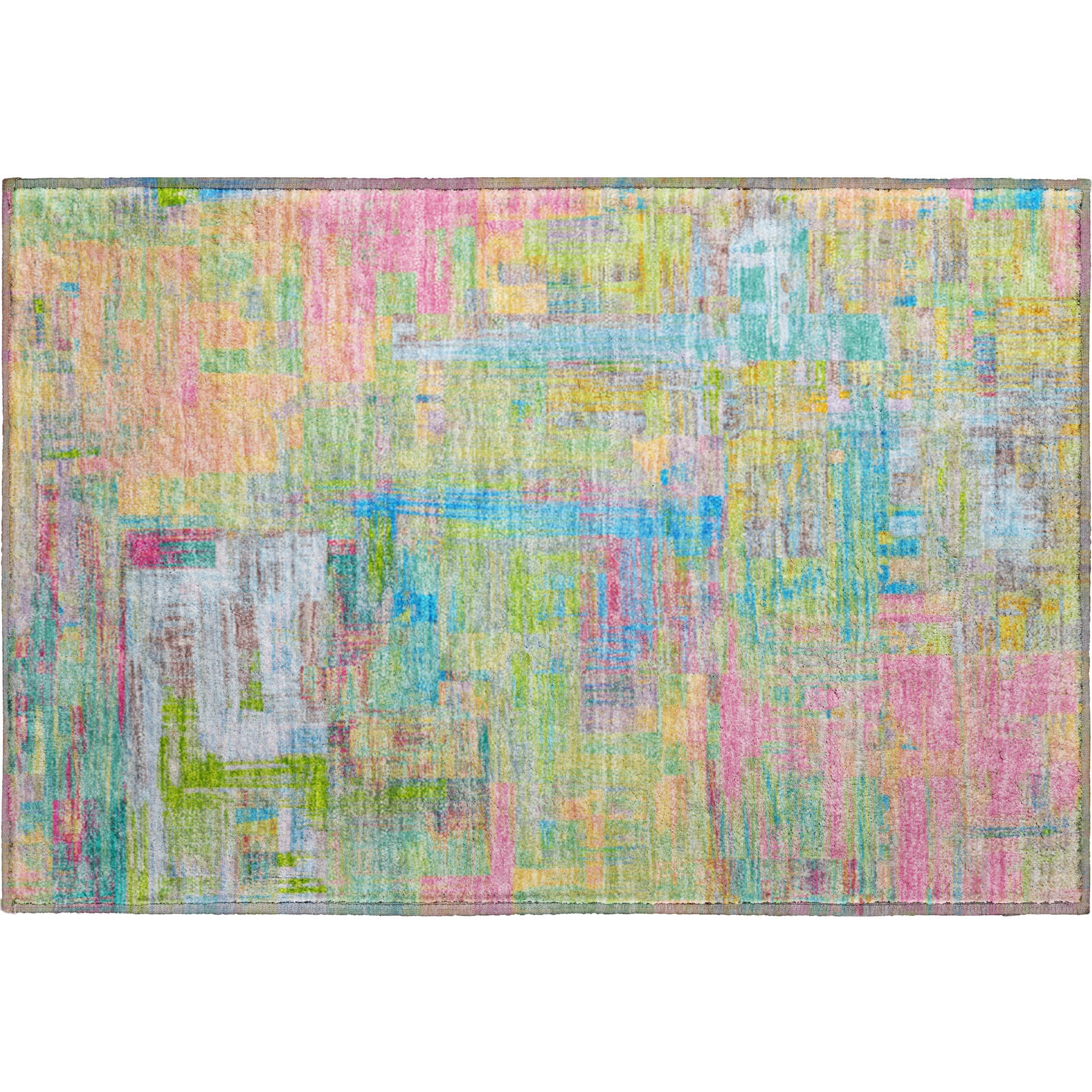 Vienna Machine Washable Transitional Pink Rug 1'8" x 2'6" #shape_Rectangle