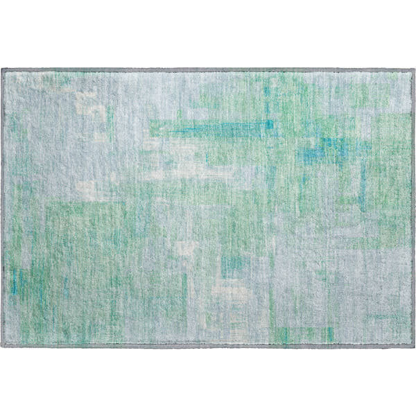 Vienna Machine Washable Transitional Sky Blue Rug 1'8" x 2'6"