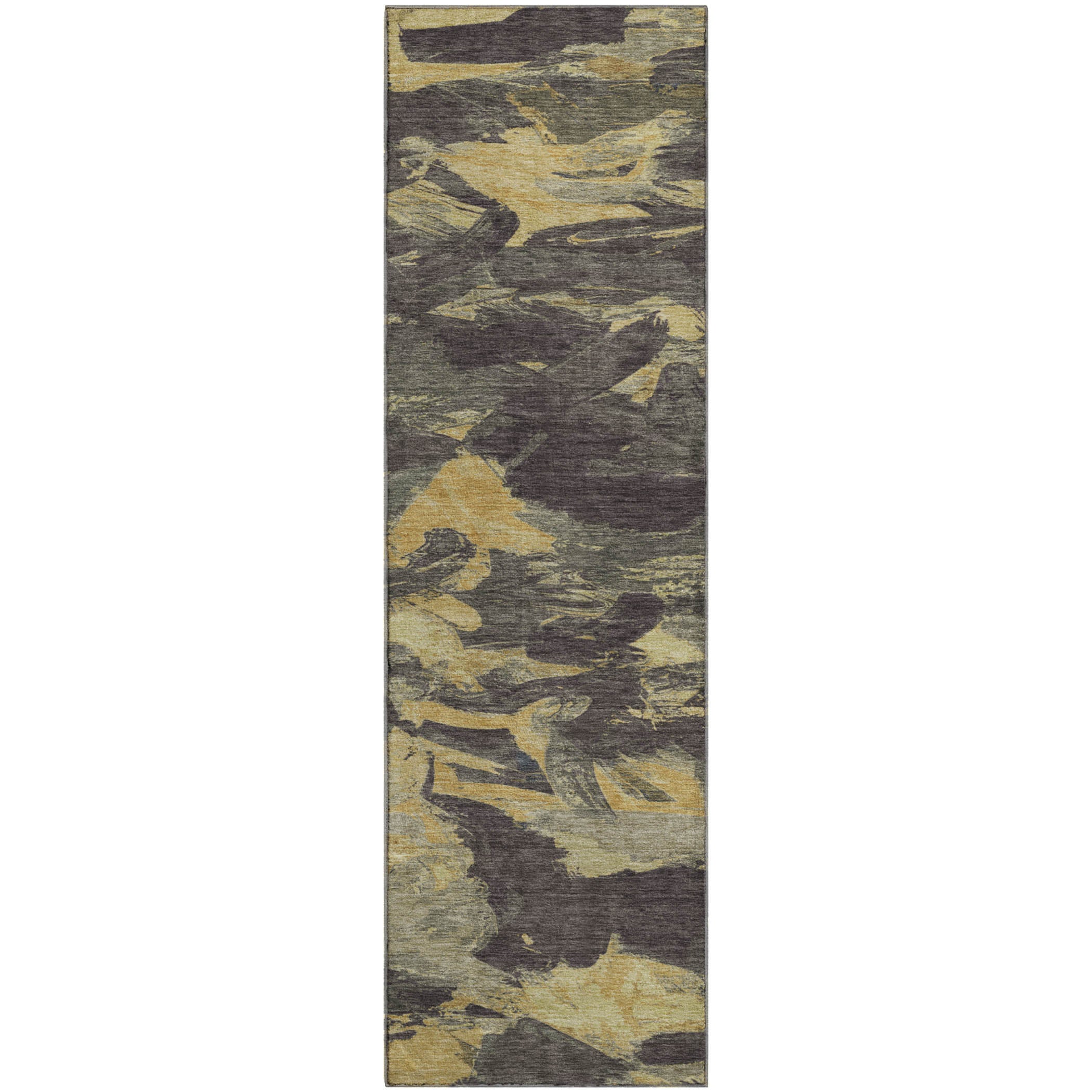 Cusco Machine Washable Transitional Charcoal Gray Rug 2'3" x 7'6" #shape_Runner