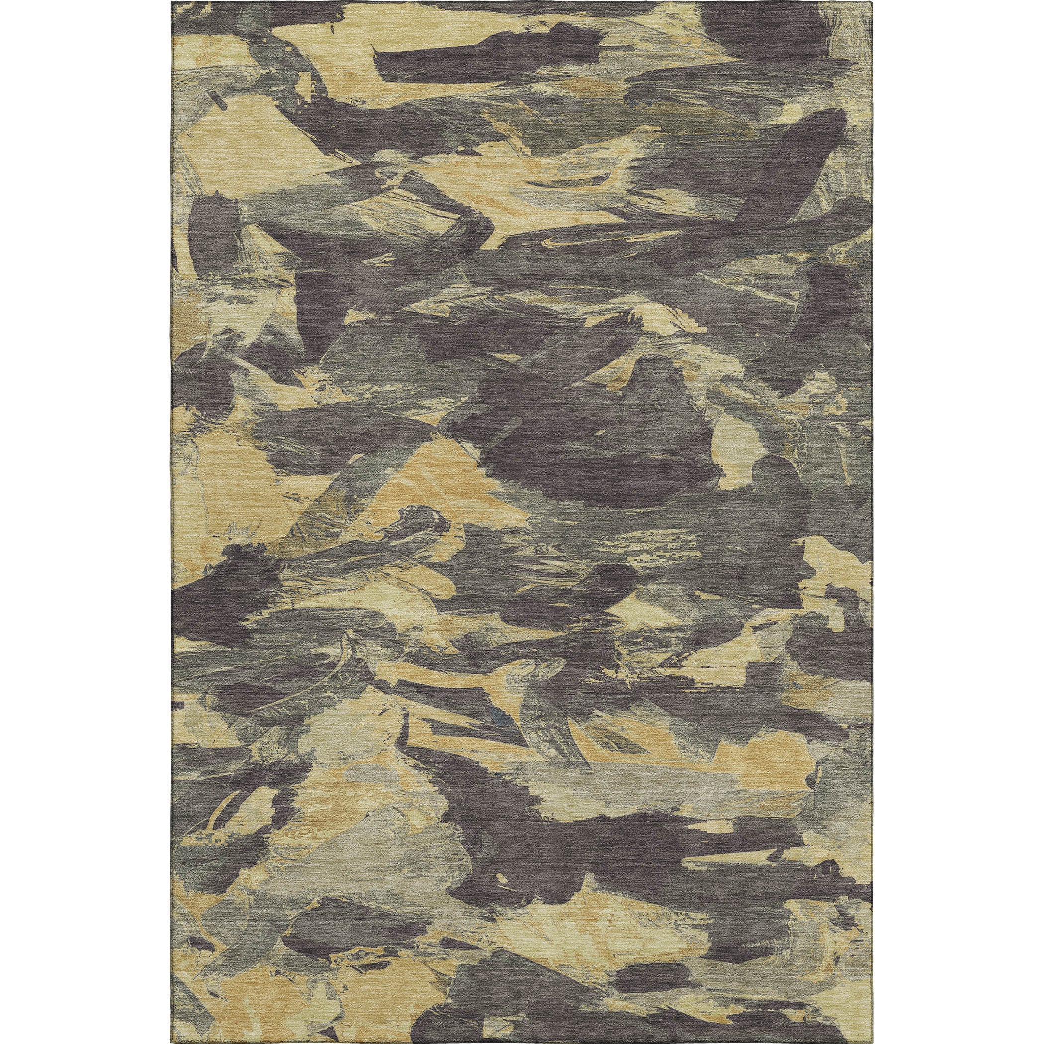 Cusco Machine Washable Transitional Charcoal Gray Rug 2'6" x 3'10" #shape_Rectangle