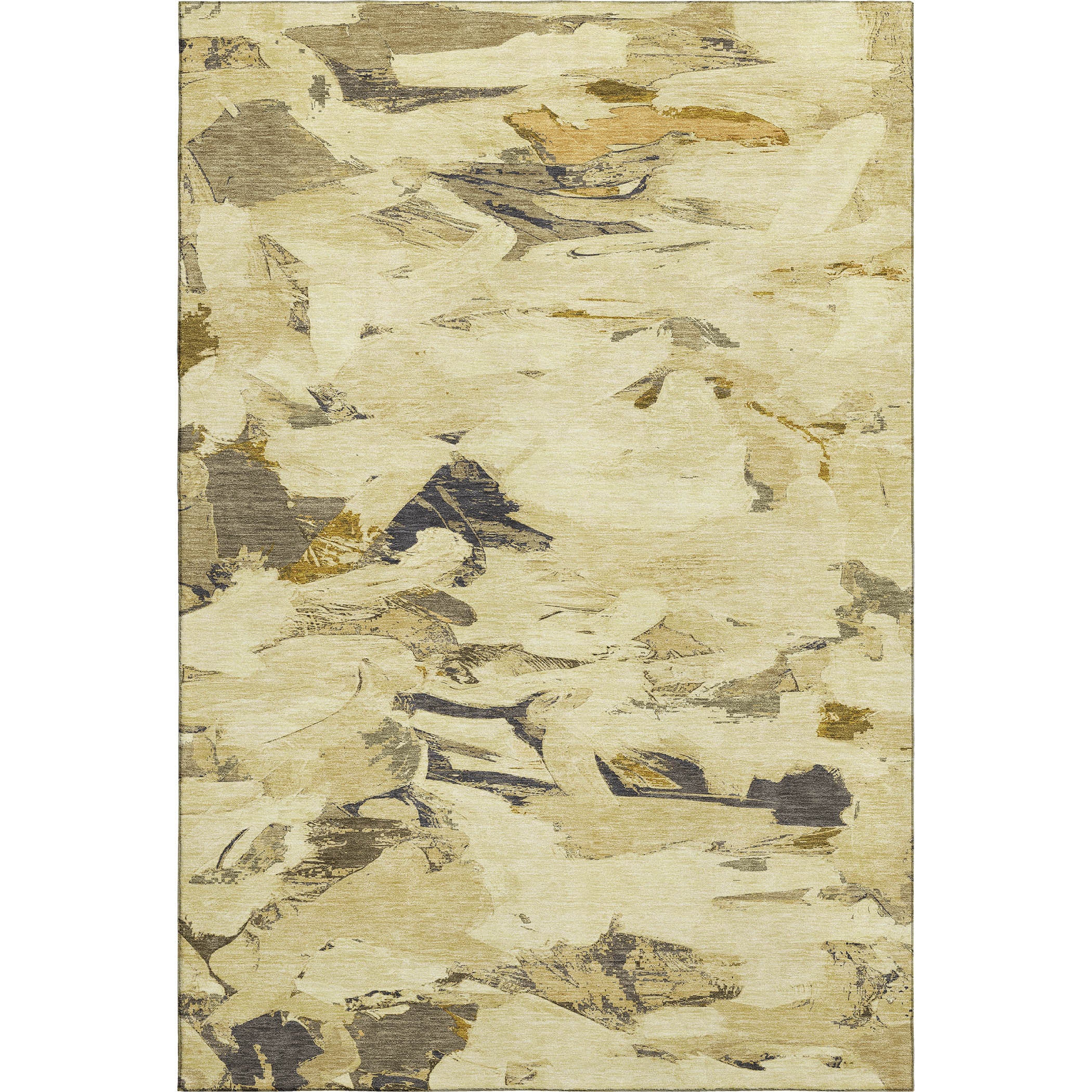 Cusco Machine Washable Transitional Gold Rug 2'6" x 3'10" #shape_Rectangle
