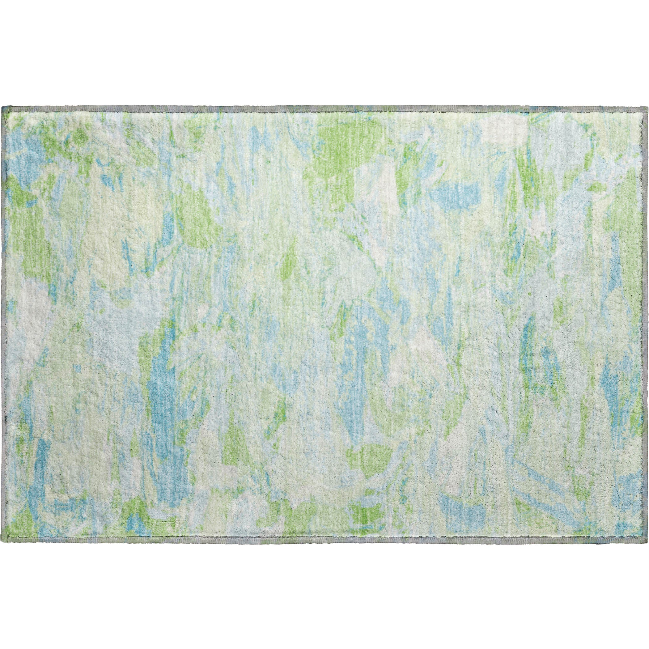 Cusco Machine Washable Transitional Mint Green Rug 1'8" x 2'6" #shape_Rectangle