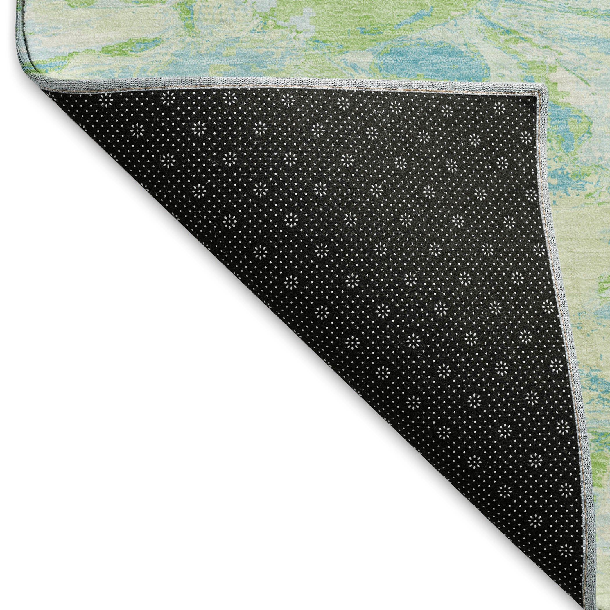 Cusco Machine Washable Transitional Mint Green Rug 1'8" x 2'6" #shape_Rectangle
