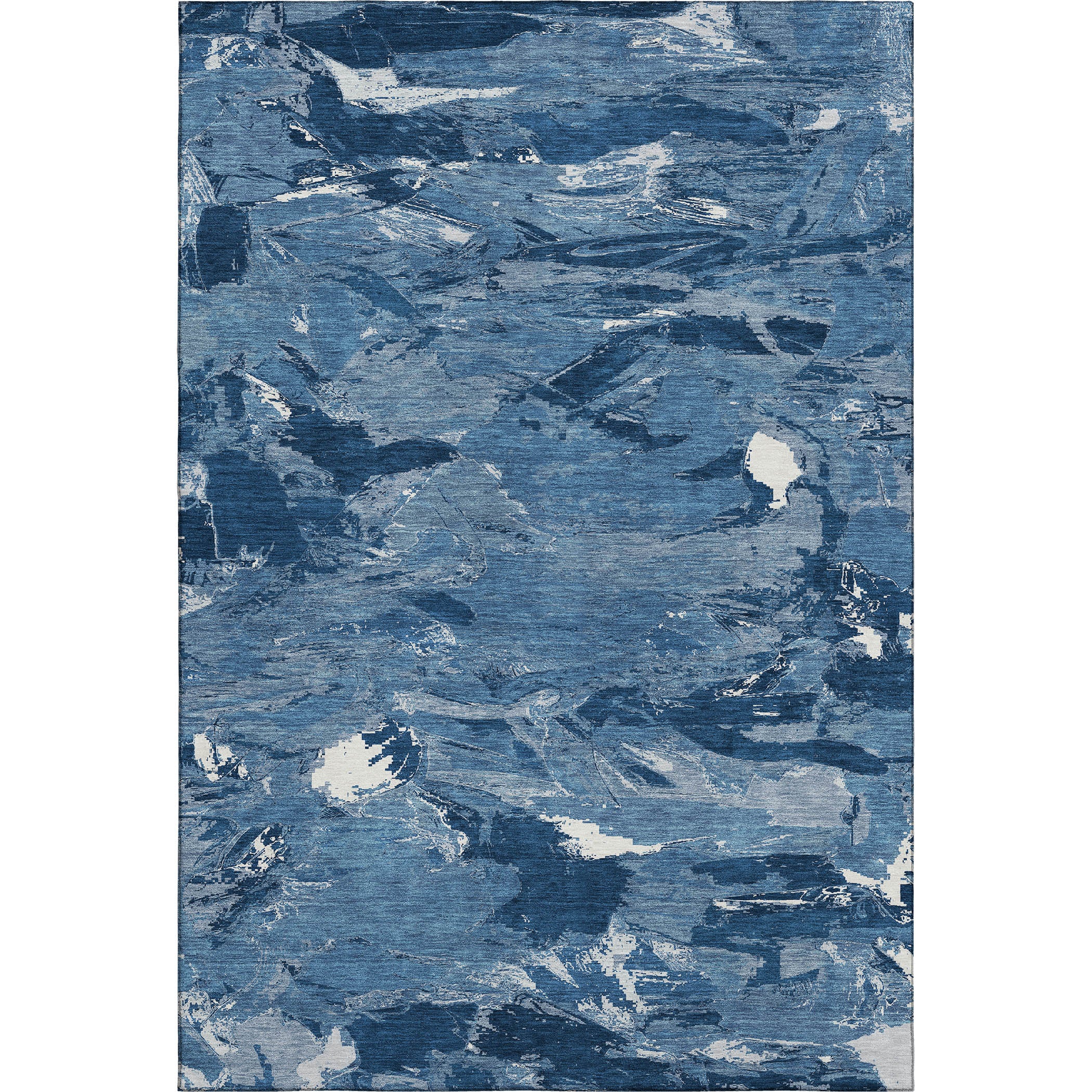 Cusco Machine Washable Transitional Navy Blue Rug 2'6" x 3'10" #shape_Rectangle