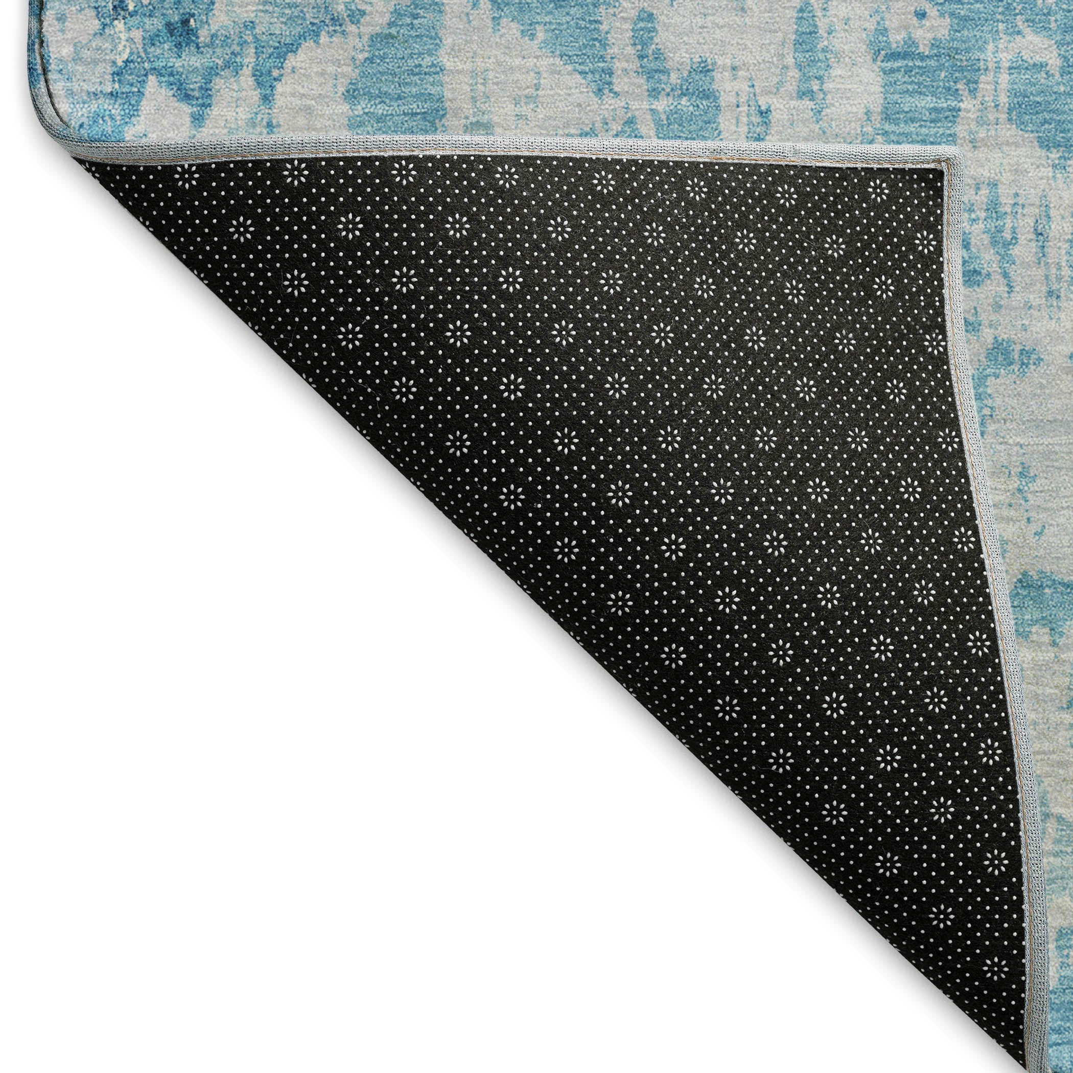 Zanzibar Machine Washable Transitional Denim Blue Rug 1'8" x 2'6" #shape_Rectangle
