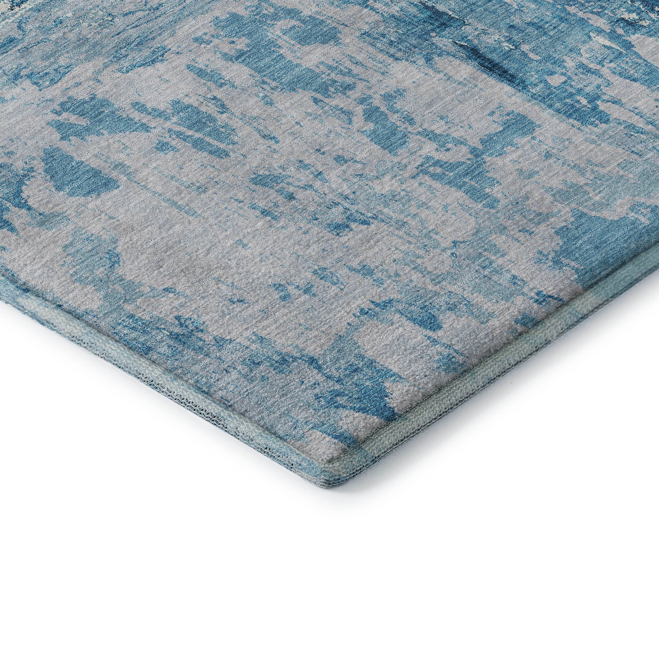 Zanzibar Machine Washable Transitional Denim Blue Rug 1'8" x 2'6" #shape_Rectangle