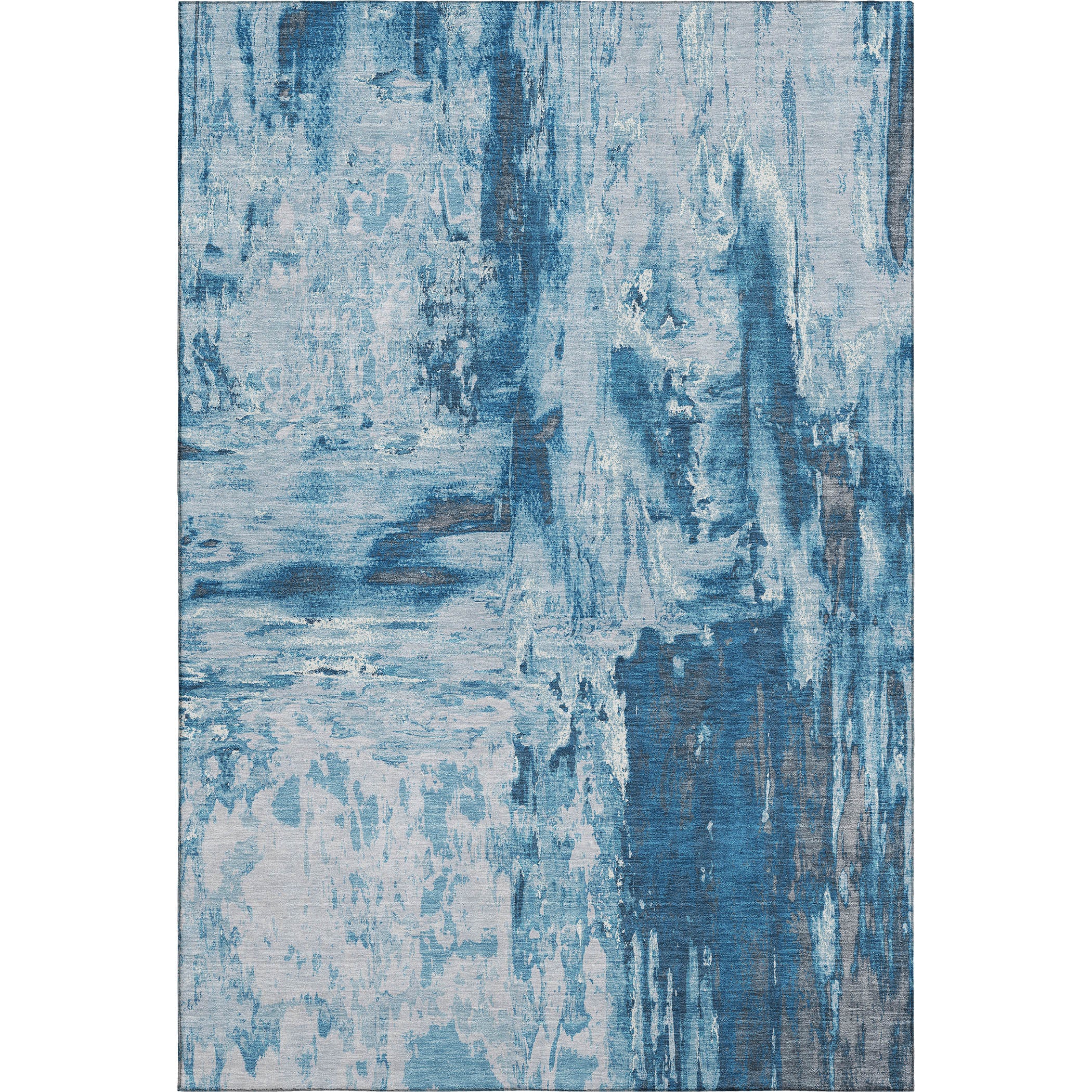 Zanzibar Machine Washable Transitional Denim Blue Rug 2'6" x 3'10" #shape_Rectangle
