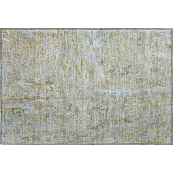 Zanzibar Machine Washable Transitional Khaki Brown Rug 1'8" x 2'6"
