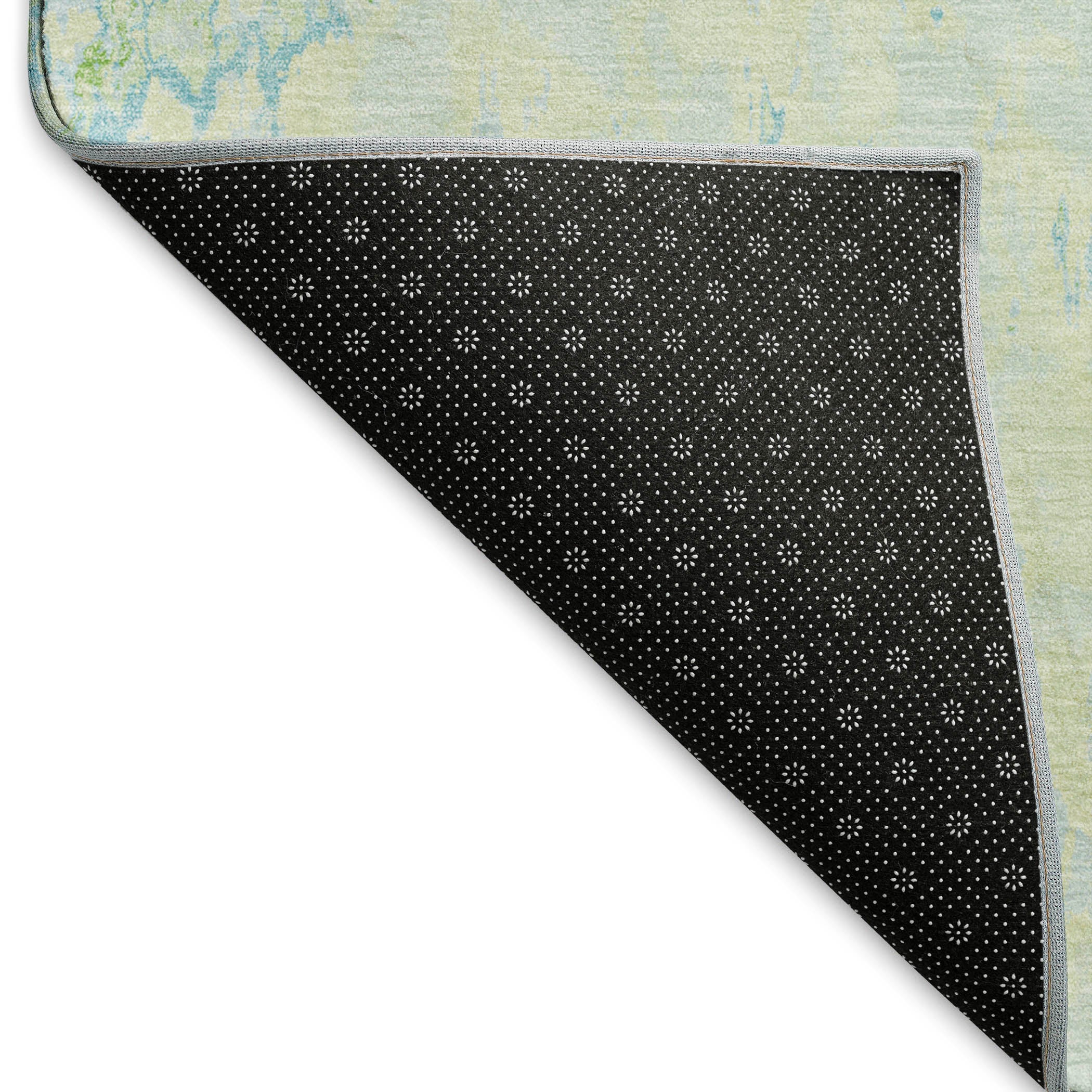 Zanzibar Machine Washable Transitional Mint Green Rug 1'8" x 2'6" #shape_Rectangle