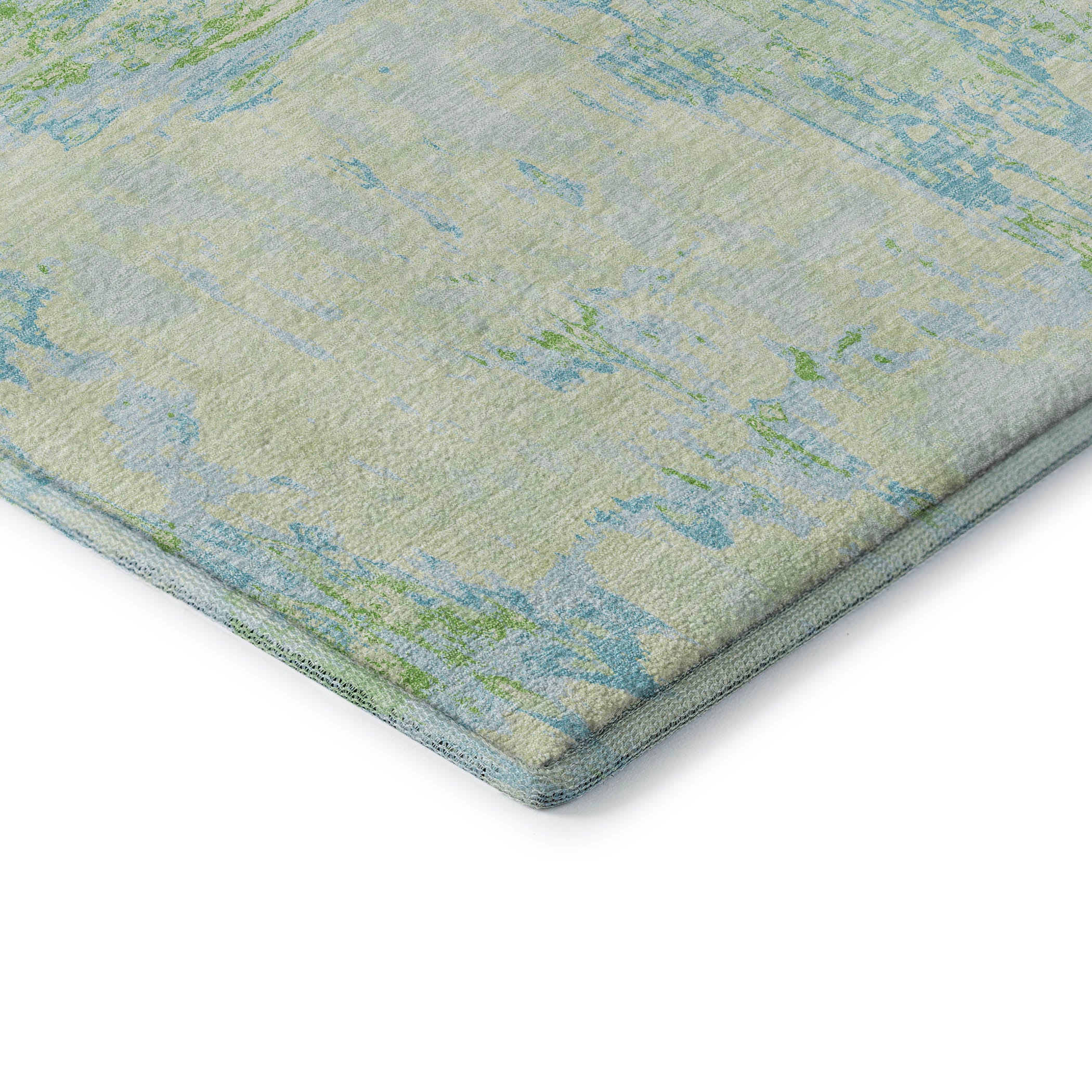 Zanzibar Machine Washable Transitional Mint Green Rug 1'8" x 2'6" #shape_Rectangle