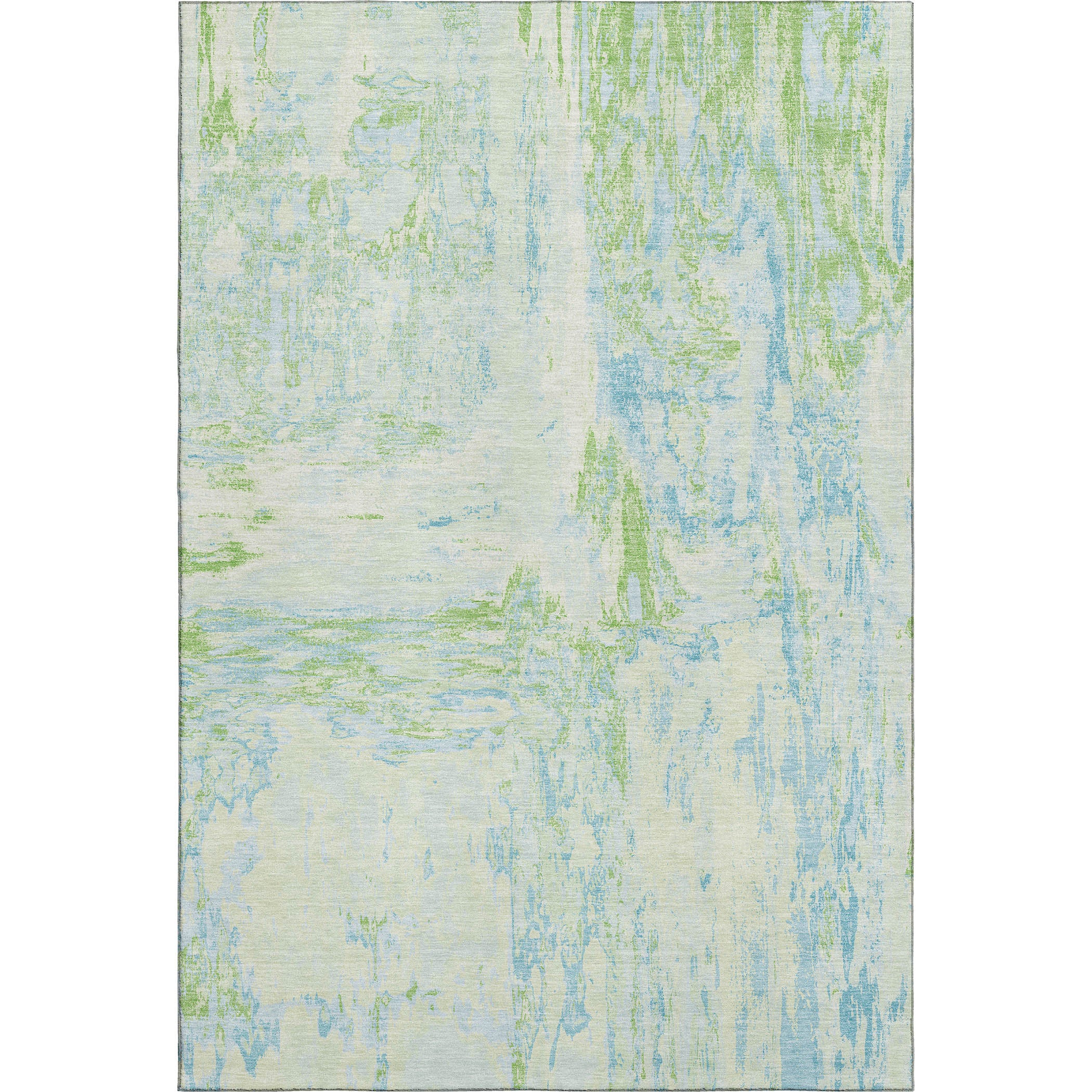 Zanzibar Machine Washable Transitional Mint Green Rug 2'6" x 3'10" #shape_Rectangle