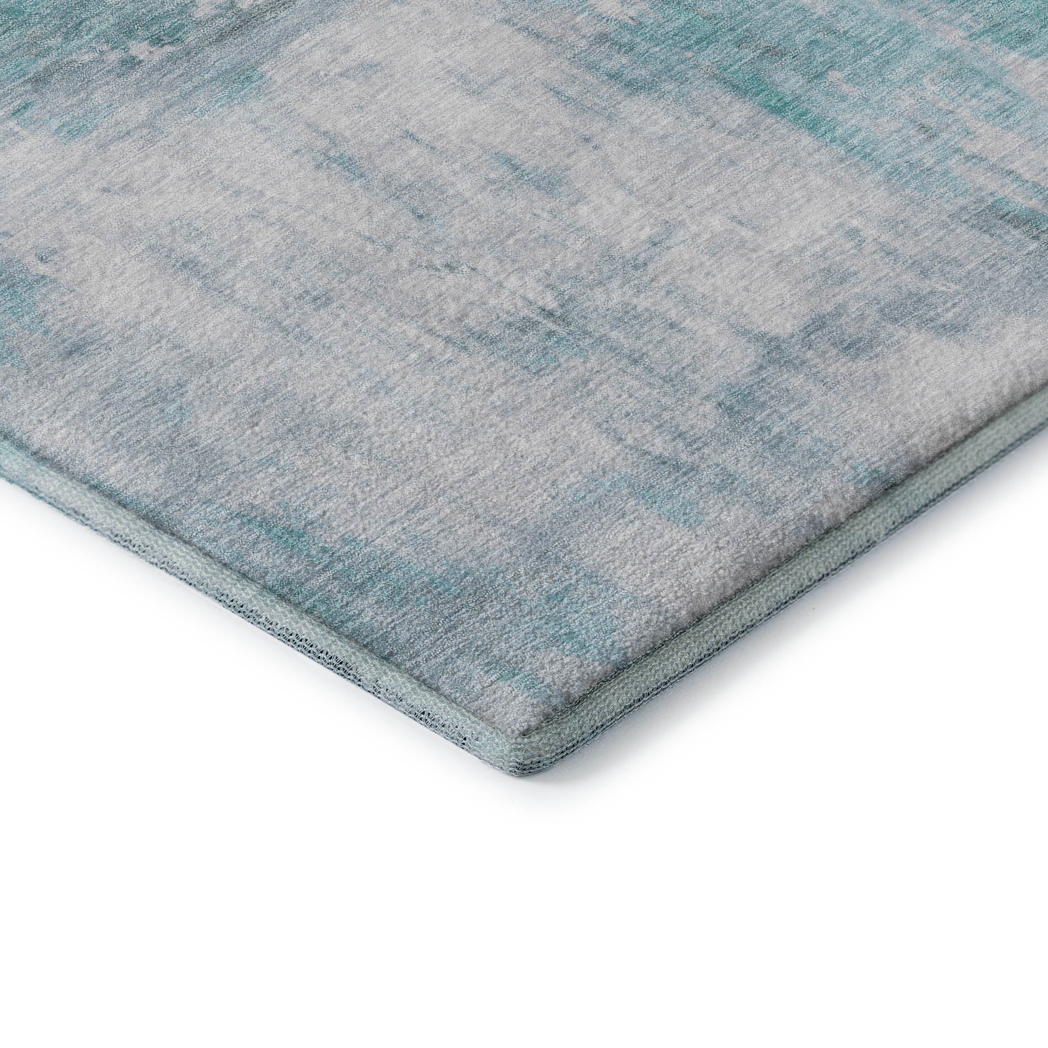 Zanzibar Machine Washable Transitional Teal Rug 1'8" x 2'6" #shape_Rectangle