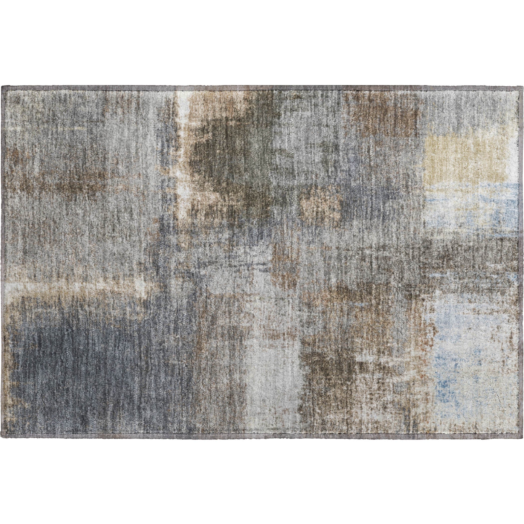 Bern Machine Washable Transitional Khaki Brown Rug 1'8" x 2'6" #shape_Rectangle