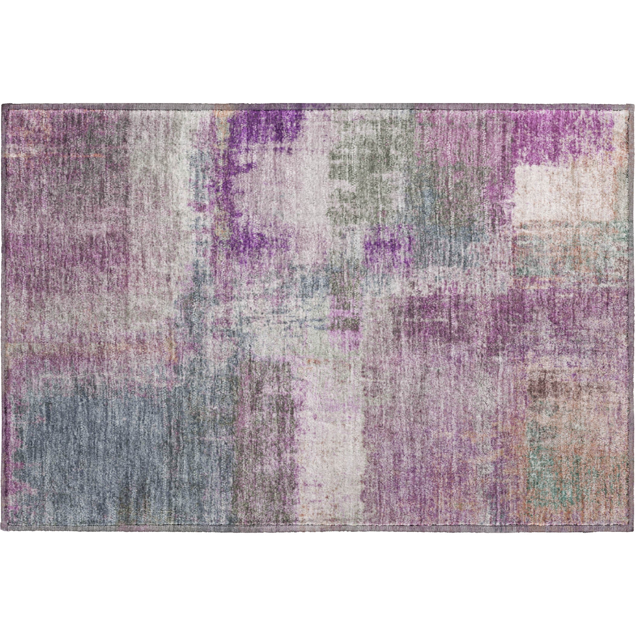 Bern Machine Washable Transitional Lavender Purple Rug 1'8" x 2'6" #shape_Rectangle
