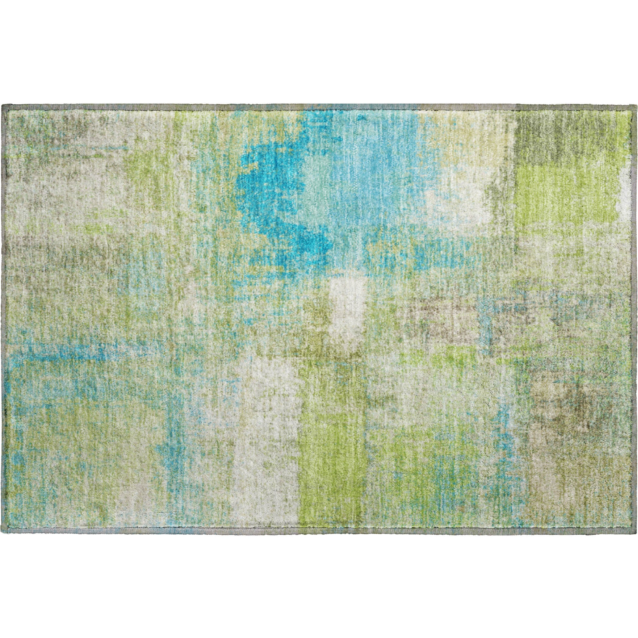 Bern Machine Washable Transitional Lime Green Rug 1'8" x 2'6" #shape_Rectangle