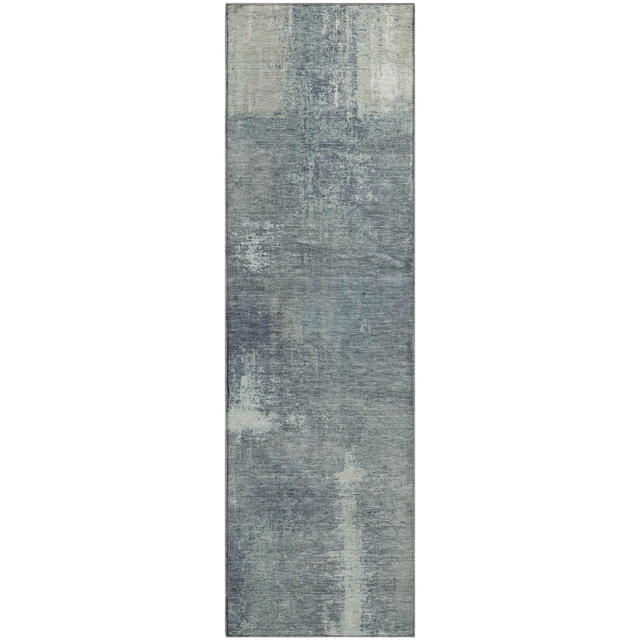Bern Machine Washable Transitional Sage Green Rug 2'3" x 7'6" #shape_Runner