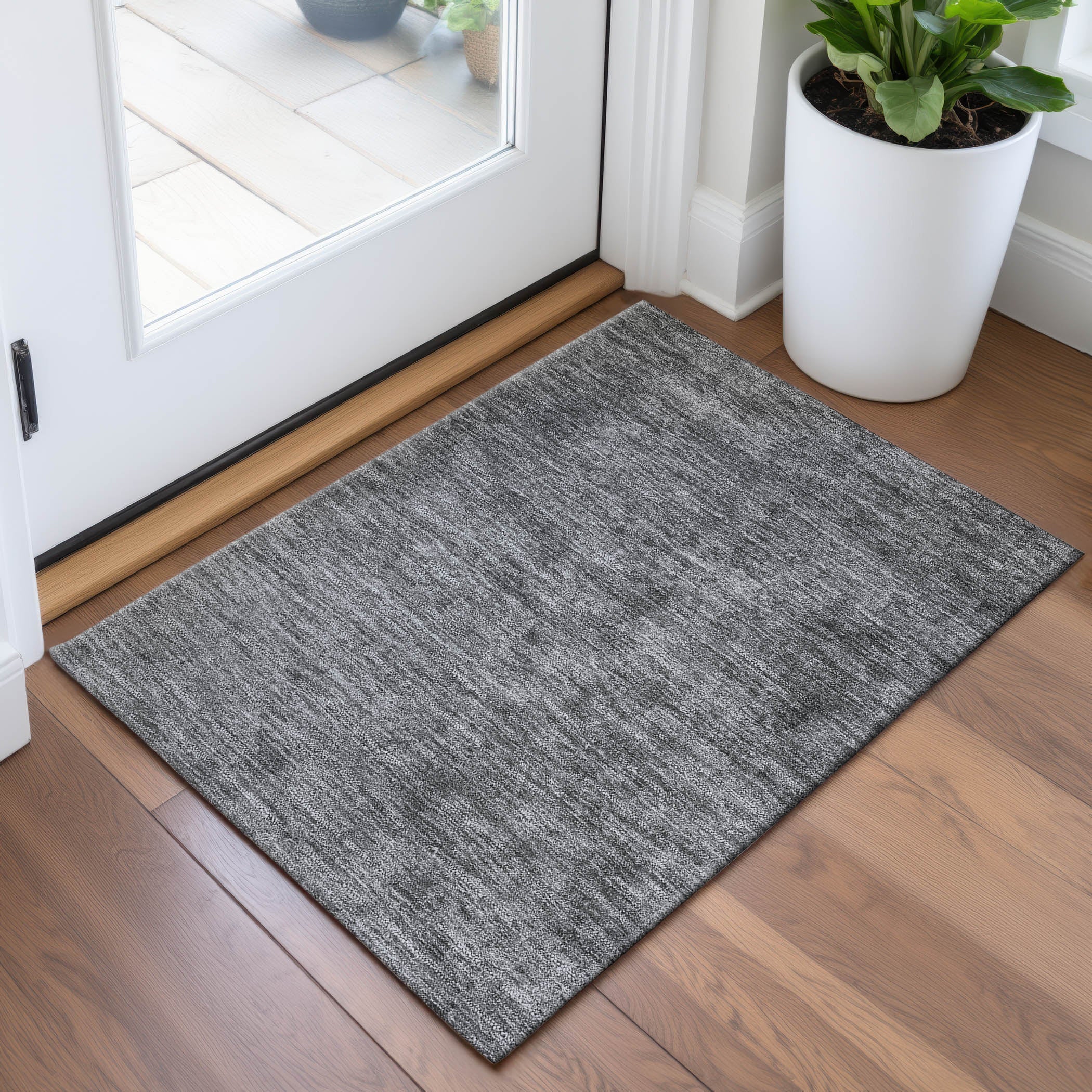 Colombo Machine Washable Transitional Gray Rug 1'8" x 2'6" #shape_Rectangle