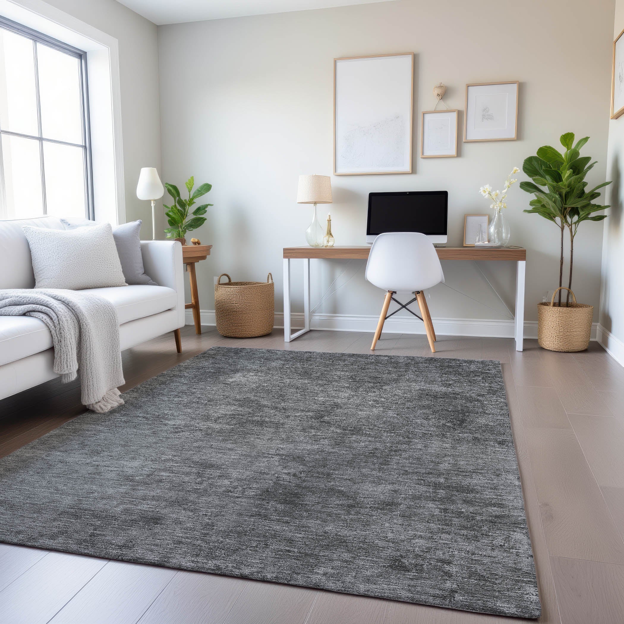 Colombo Machine Washable Transitional Gray Rug 2'6" x 3'10" #shape_Rectangle