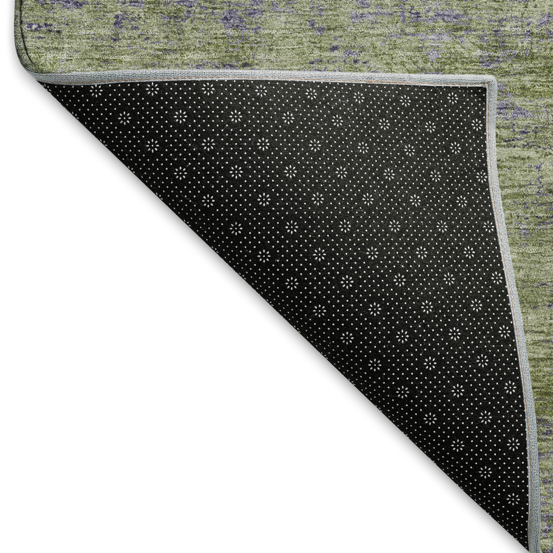 Colombo Machine Washable Transitional Olive Green Rug 1'8" x 2'6" #shape_Rectangle
